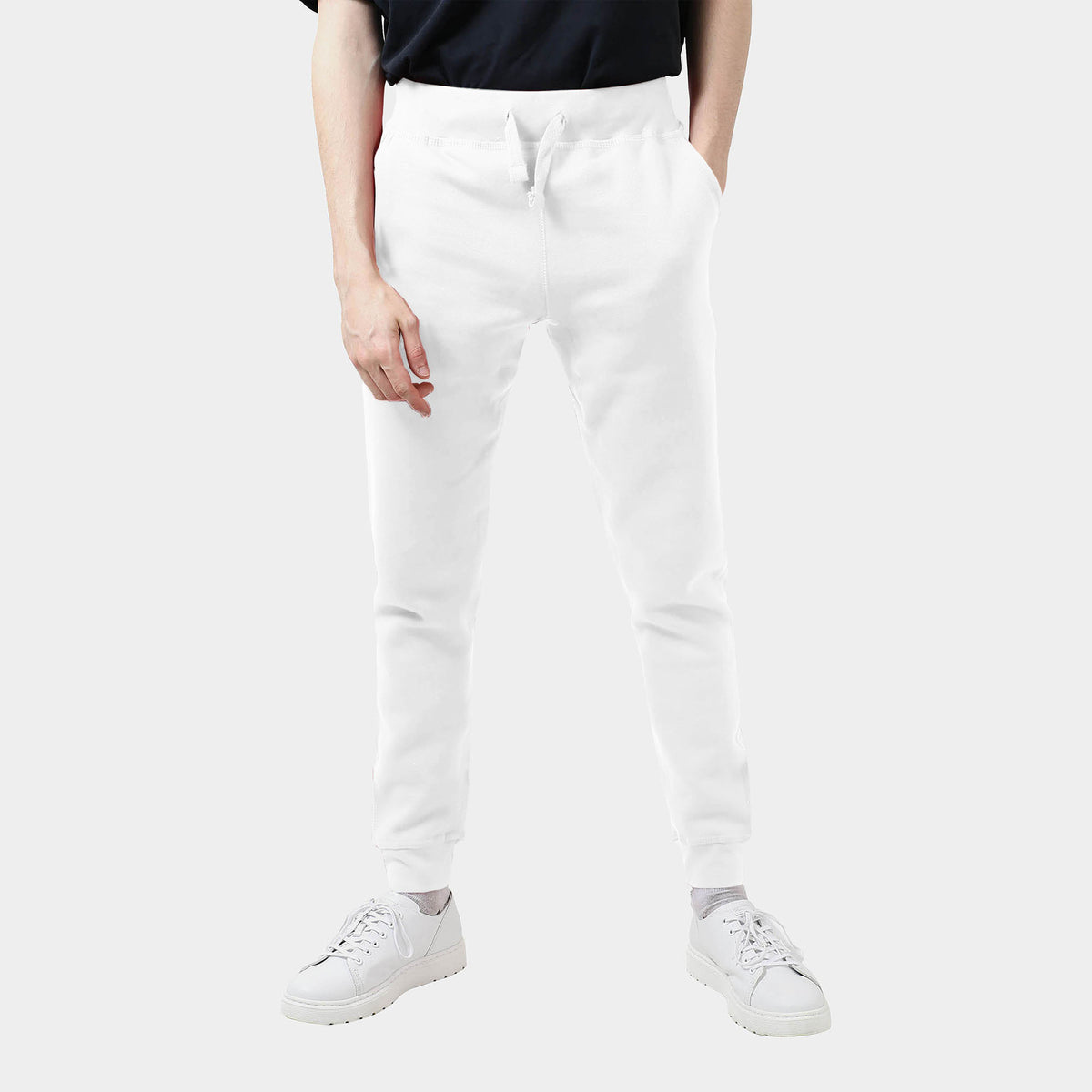 Men’s Fleece Joggers in joggers_sweatpants_jogging pants_track pants_track pants men_mens sweatpants_boys joggers_mens tracksuit bottoms_White - Hat and Beyond fleece joggers