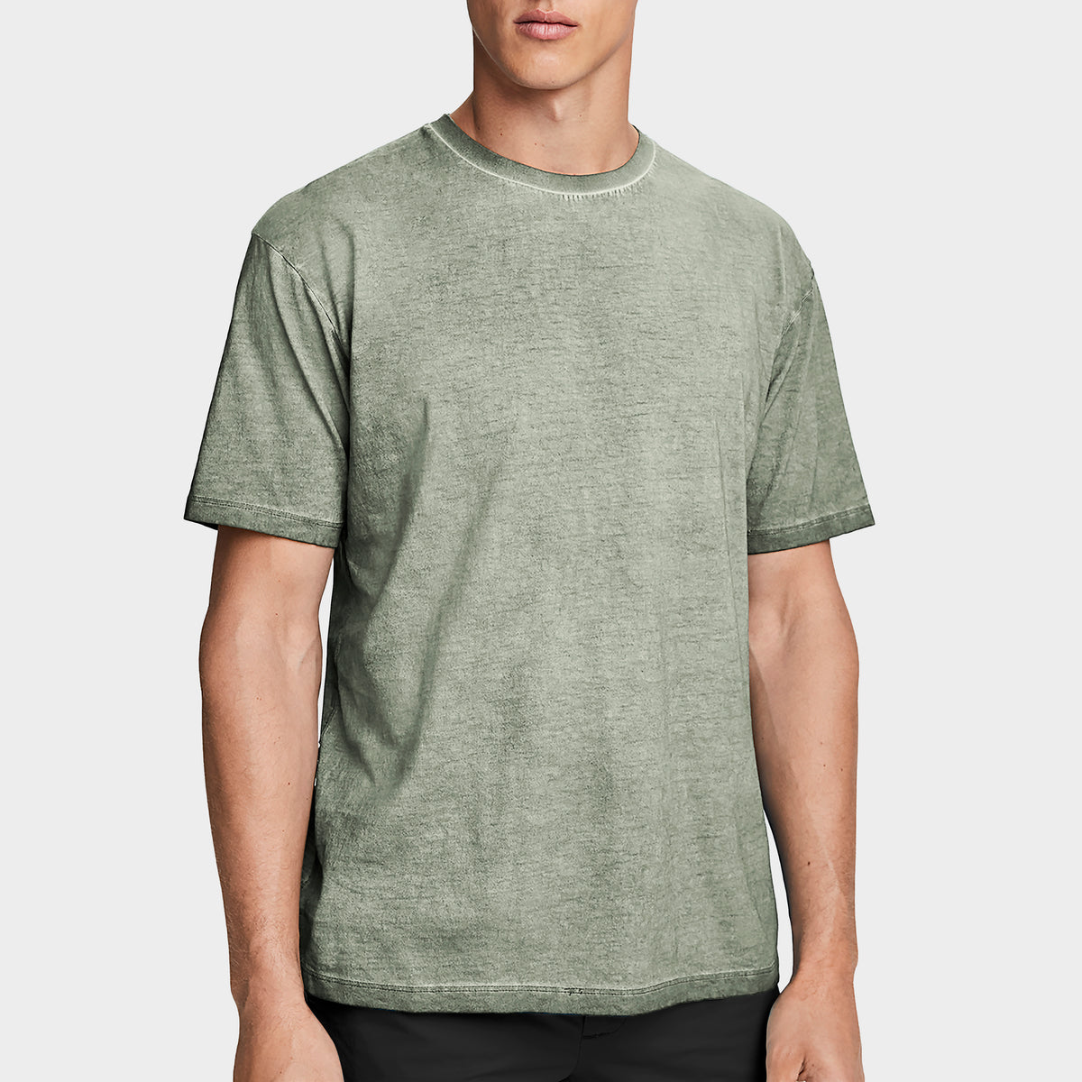 Men’s Oil Washed T-Shirt in tshirt_t shirts for men_tee shirts_cheap t shirts_t shirt designs_plain t shirts_zara t shirt_sport t shirt_hollister t shirt_bulk t shirt_Dark Moss - H
