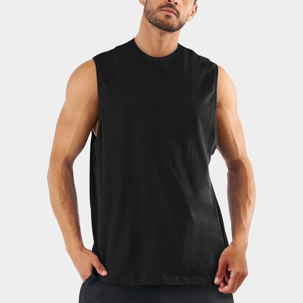Men’s Sleeveless Cotton Tank Top in muscle_tank top_for_mens_sleeveless jersey_t shirt_jays_camiseta sin mangas_muscular_stafford shirts_youth_3xl_thermal tops_club dress_big and t