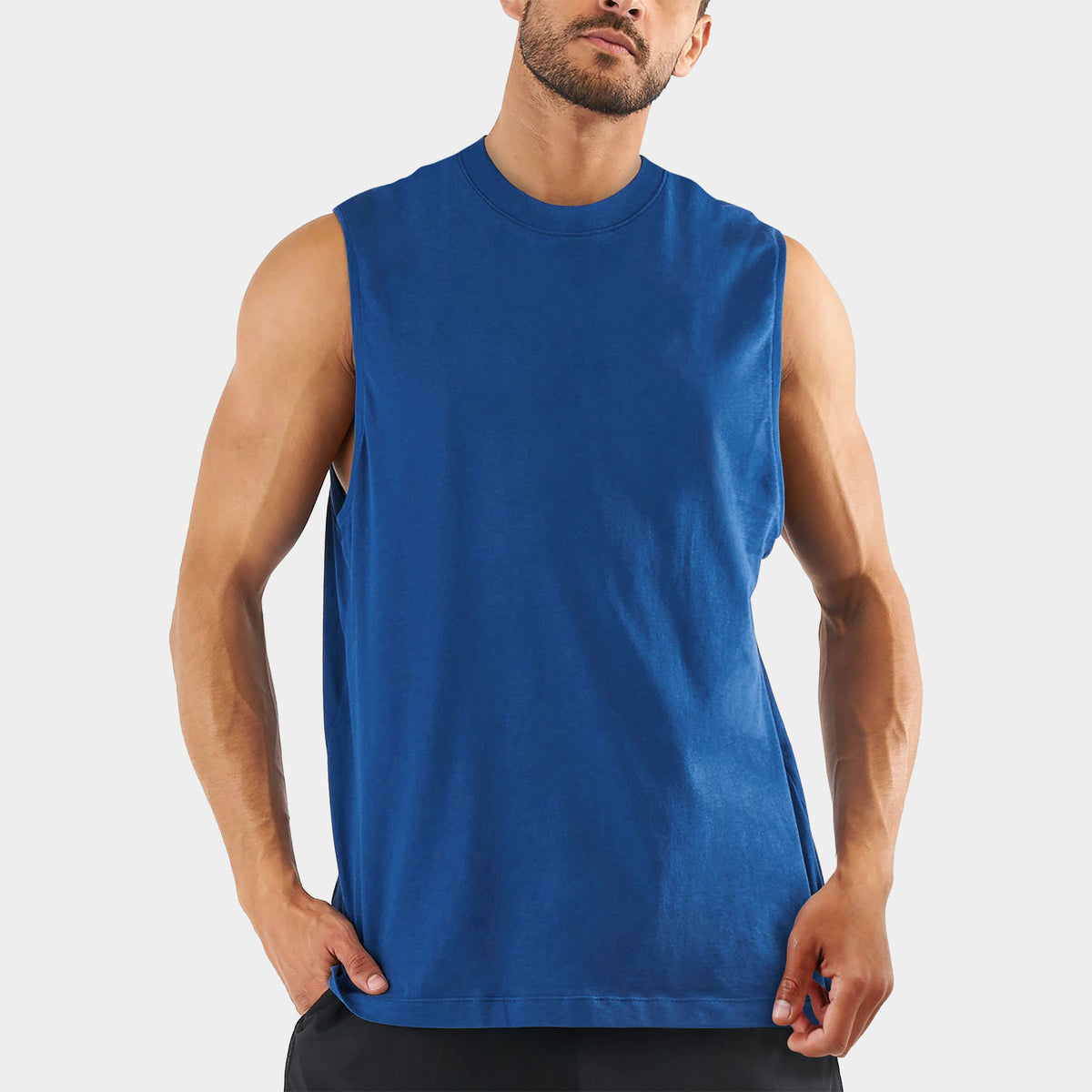 Men’s Sleeveless Cotton Tank Top in muscle_tank top_for_mens_sleeveless jersey_t shirt_jays_camiseta sin mangas_muscular_stafford shirts_youth_3xl_thermal tops_club dress_big and t