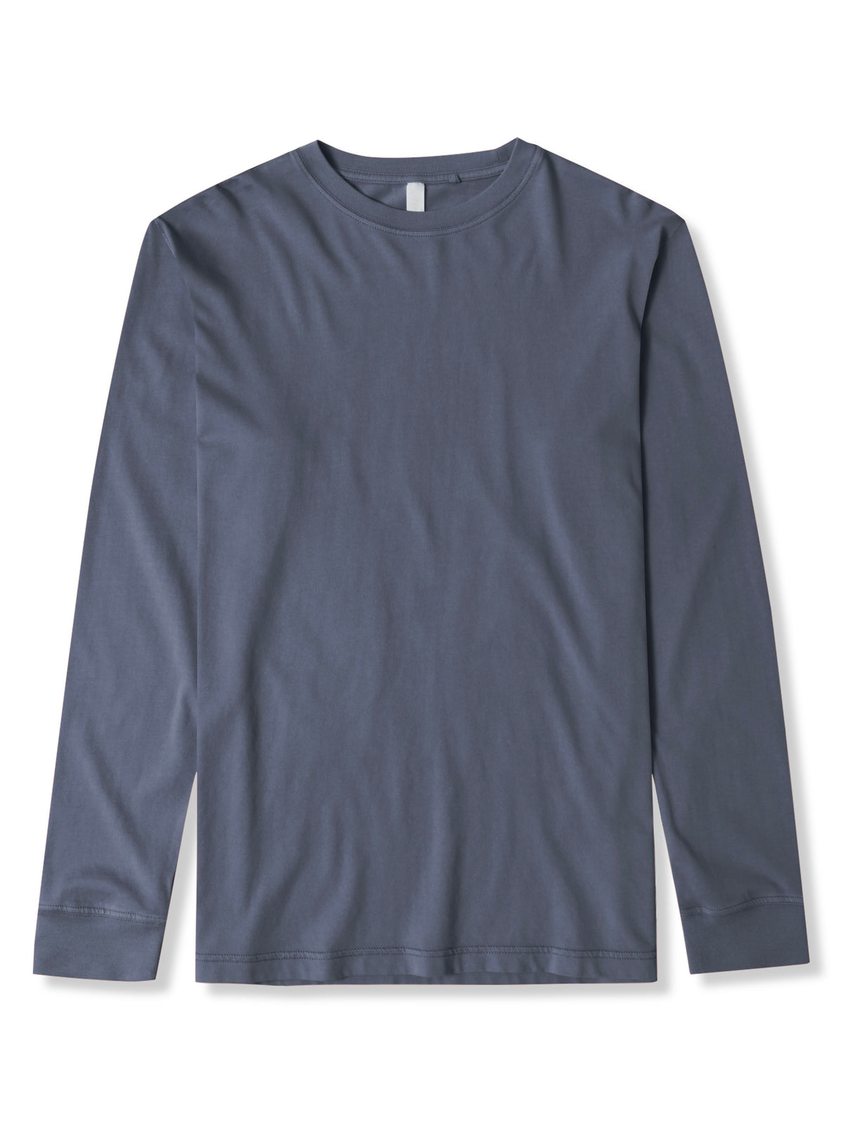 Men’s Garment Dyed Organic Cotton Long Sleeve T Shirt in Blue Horizon - Hat and Beyond blank tee