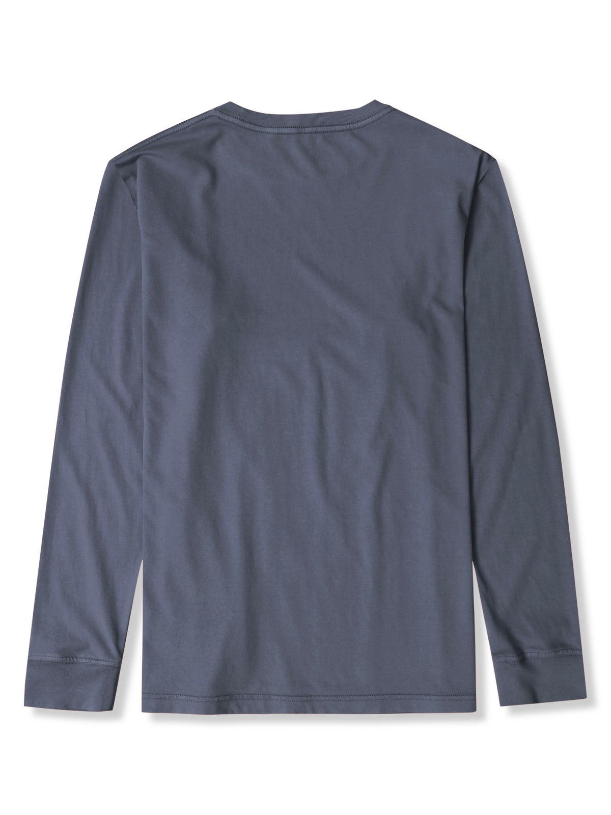 Men’s Garment Dyed Organic Cotton Long Sleeve T Shirt in Blue Horizon - Hat and Beyond blank tee