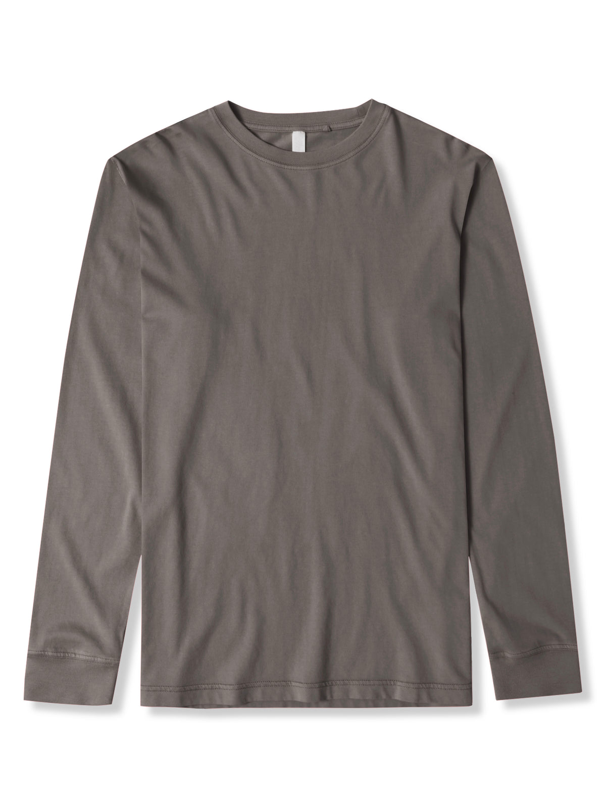 Men’s Garment Dyed Organic Cotton Long Sleeve T Shirt in Cinder - Hat and Beyond blank tee