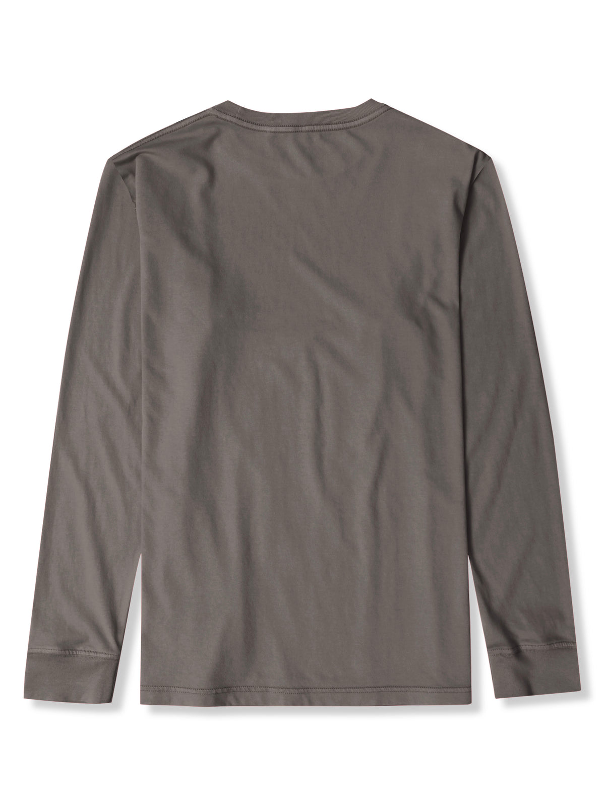 Men’s Garment Dyed Organic Cotton Long Sleeve T Shirt in Cinder - Hat and Beyond blank tee