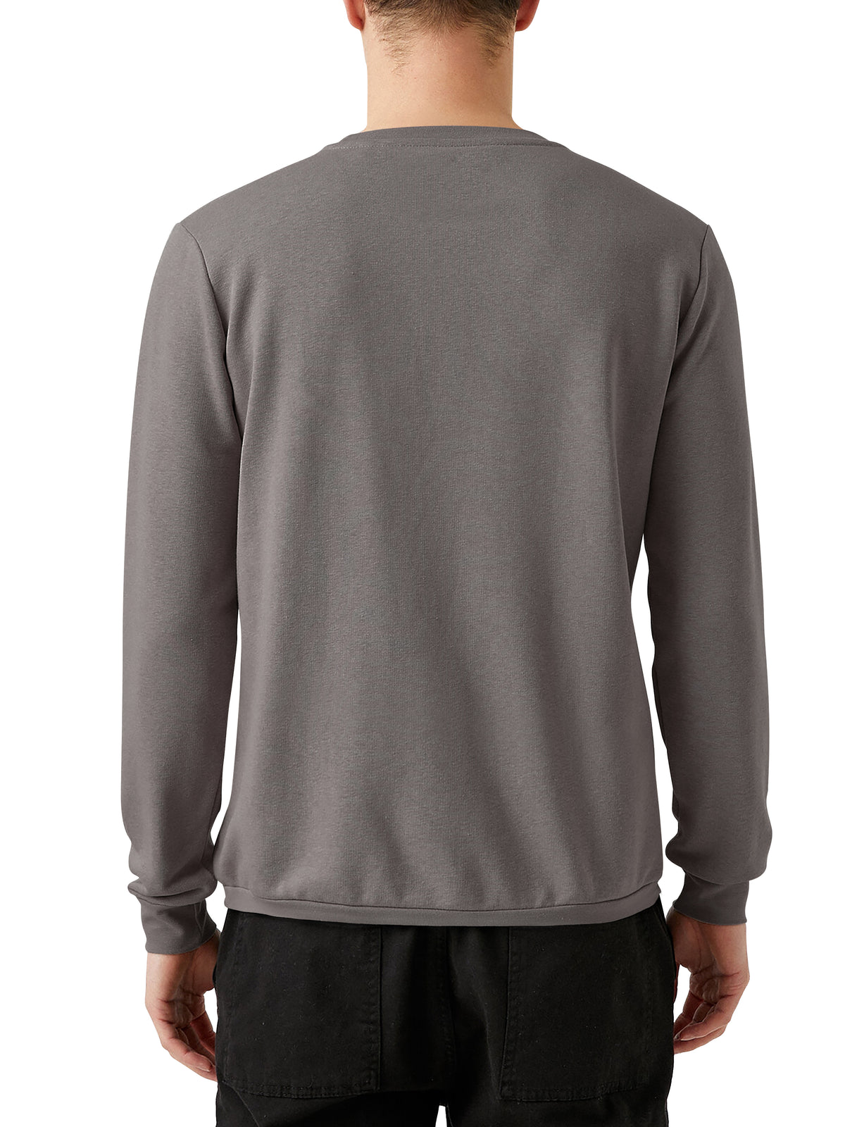 Men’s Garment Dyed Organic Cotton Long Sleeve T Shirt in Cinder - Hat and Beyond blank tee