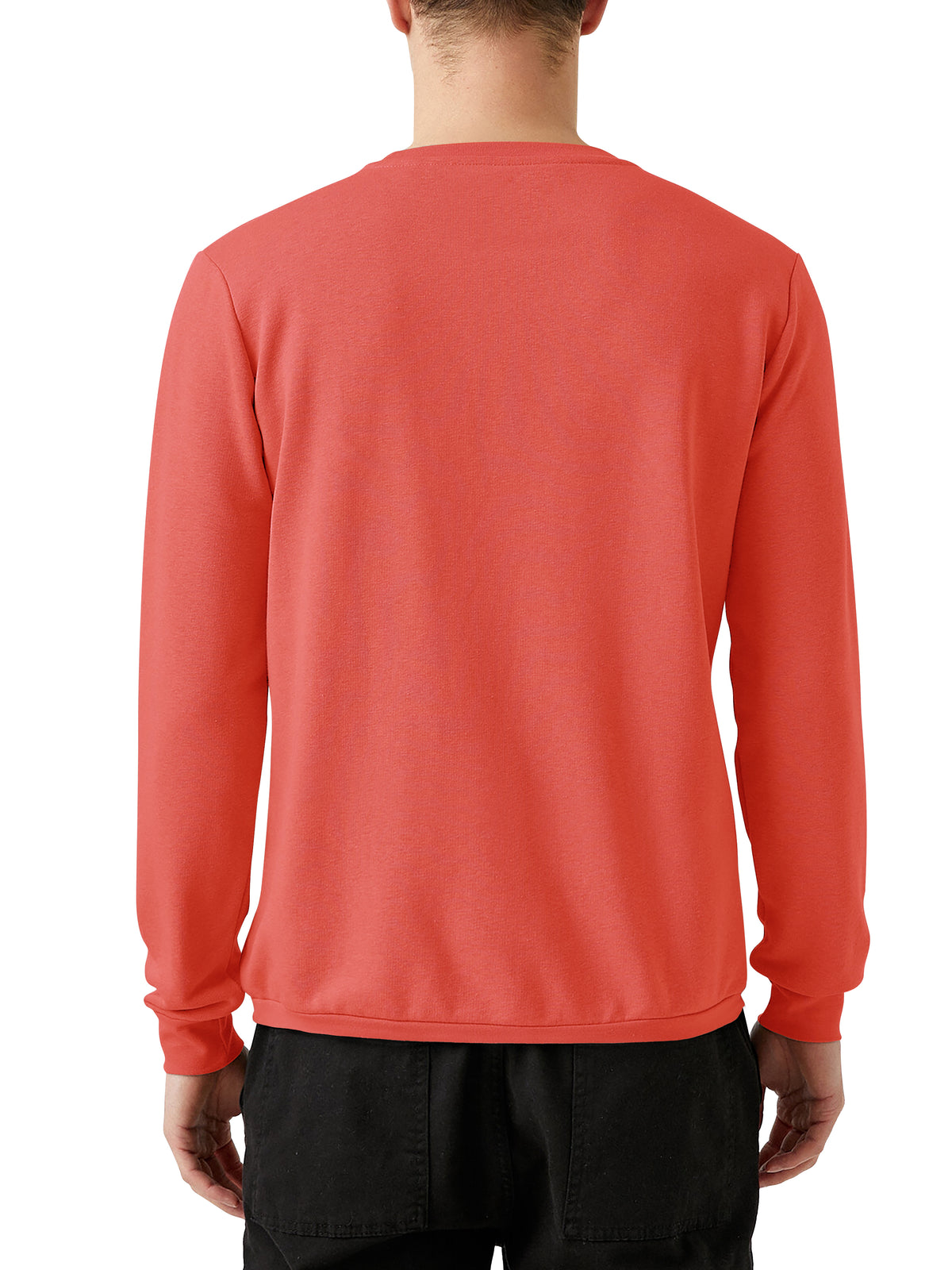 Men’s Garment Dyed Organic Cotton Long Sleeve T Shirt in Flamingo - Hat and Beyond blank tee