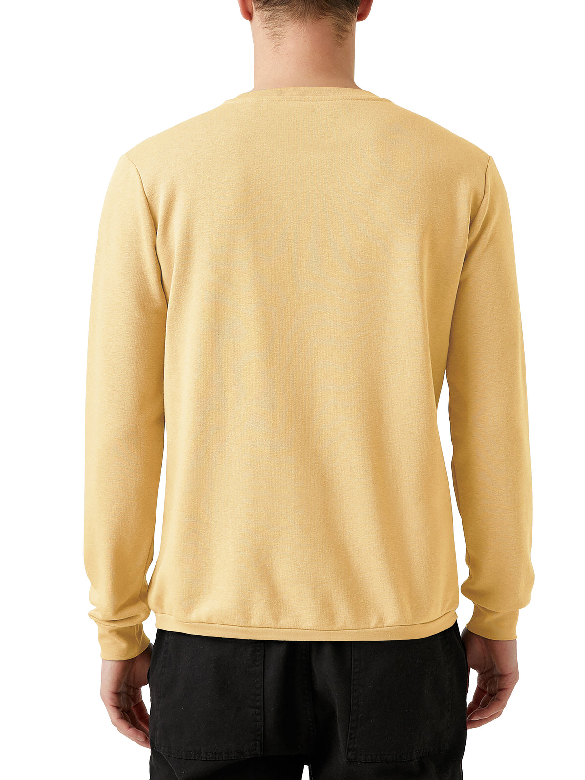 Men’s Garment Dyed Organic Cotton Long Sleeve T Shirt in Lemonade - Hat and Beyond blank tee