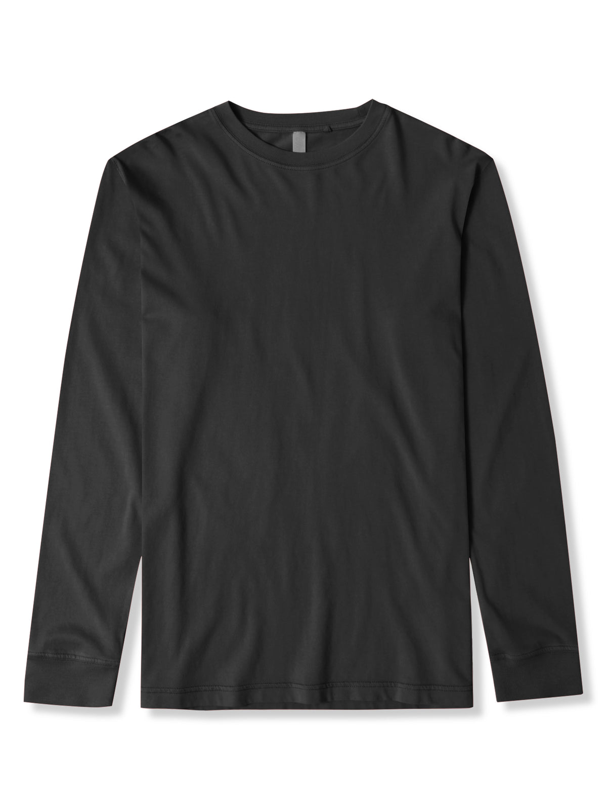 Men’s Garment Dyed Organic Cotton Long Sleeve T Shirt in Pirate Black - Hat and Beyond blank tee