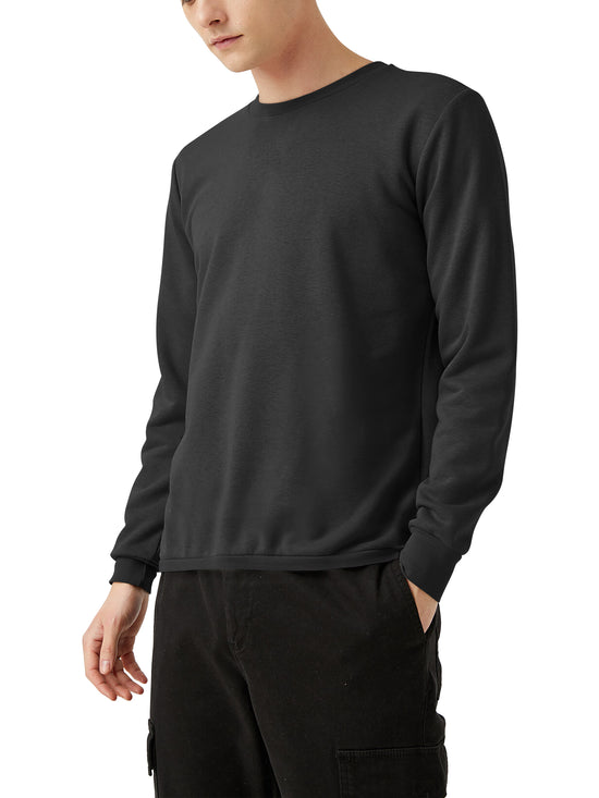 Men’s Garment Dyed Organic Cotton Long Sleeve T Shirt in Pirate Black - Hat and Beyond blank tee