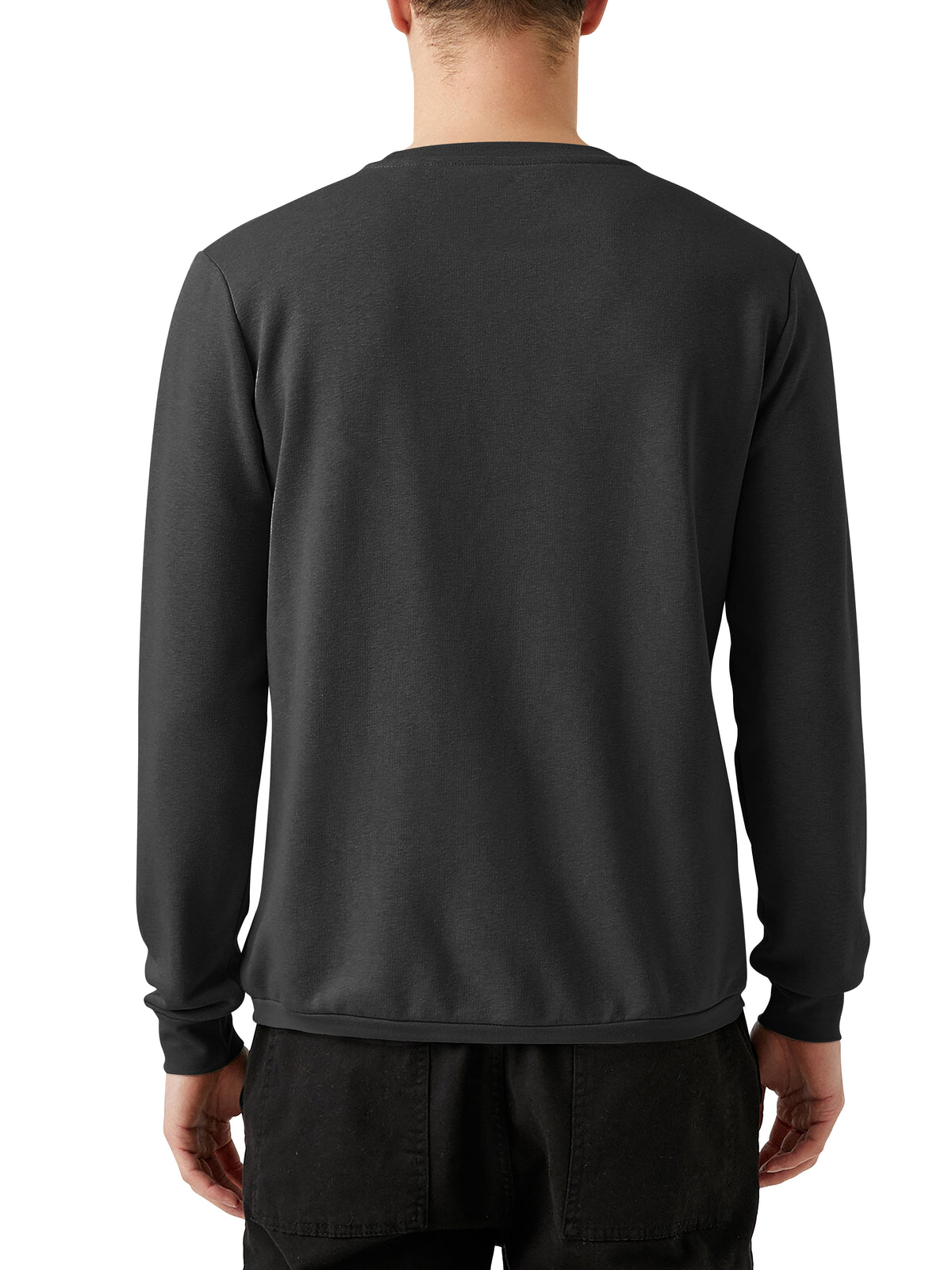 Men’s Garment Dyed Organic Cotton Long Sleeve T Shirt in Pirate Black - Hat and Beyond blank tee