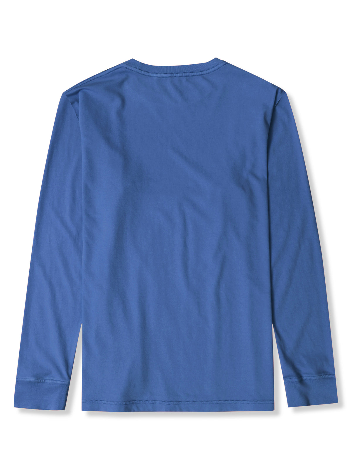 Men’s Garment Dyed Organic Cotton Long Sleeve T Shirt in Regatta Blue - Hat and Beyond blank tee