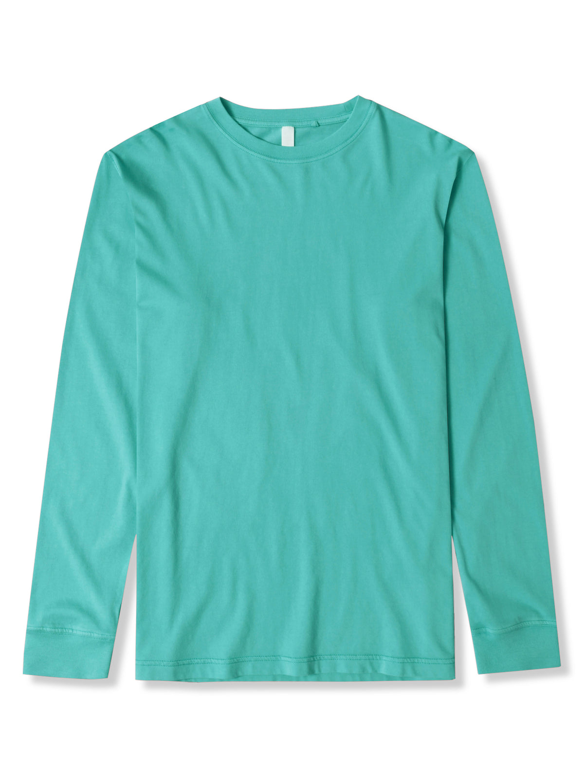 Men’s Garment Dyed Organic Cotton Long Sleeve T Shirt in Sea Glass - Hat and Beyond blank tee