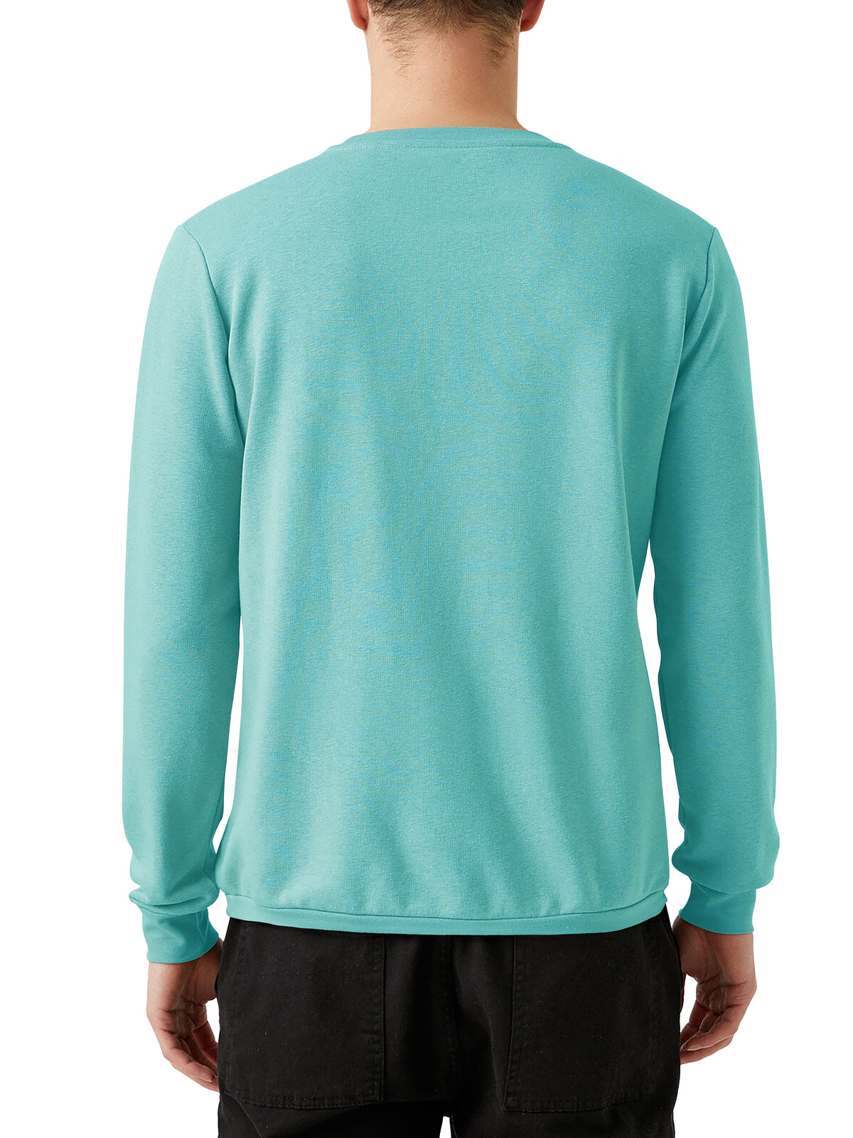 Men’s Garment Dyed Organic Cotton Long Sleeve T Shirt in Sea Glass - Hat and Beyond blank tee