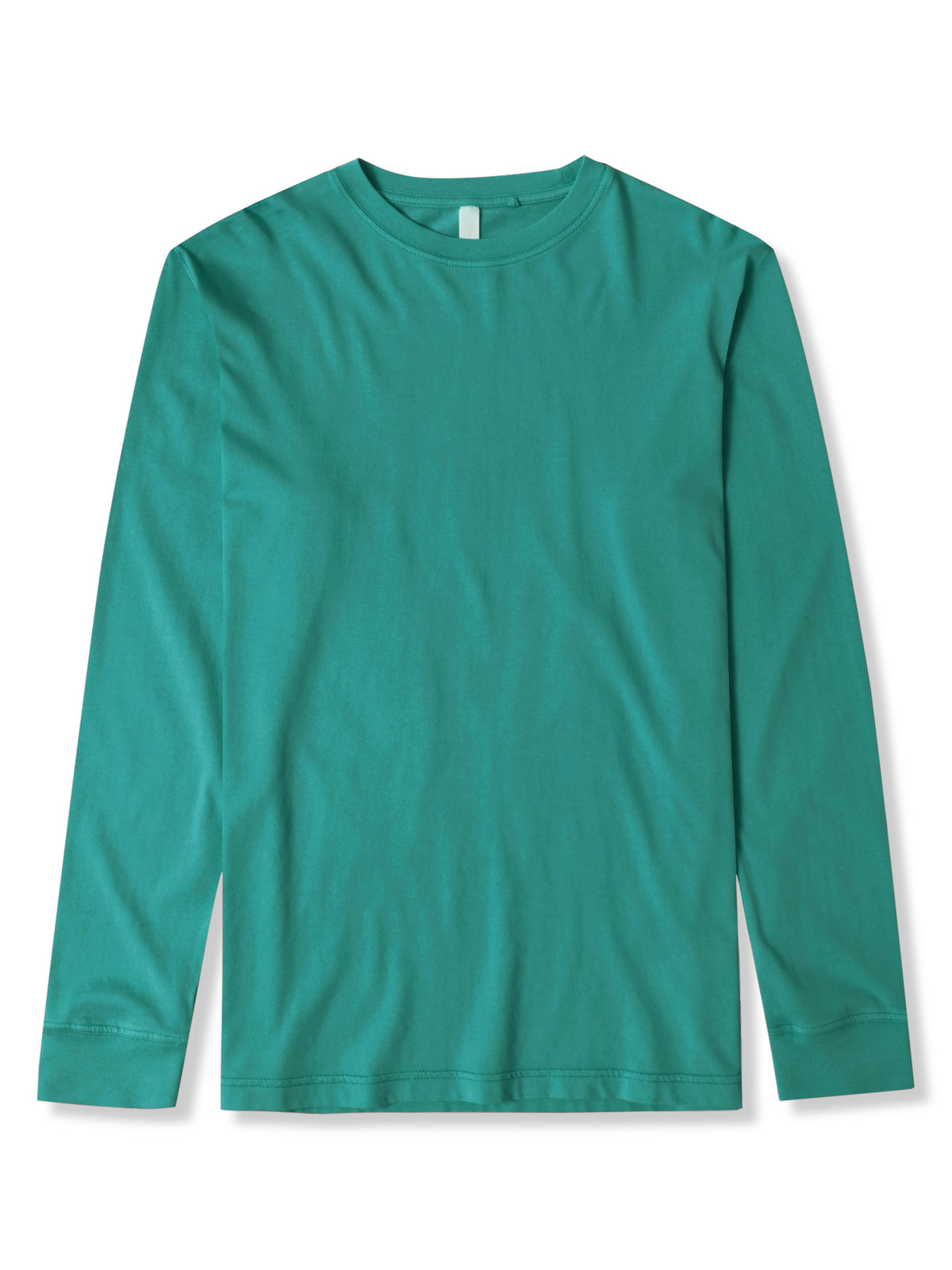 Men’s Garment Dyed Organic Cotton Long Sleeve T Shirt in Sea Green - Hat and Beyond blank tee