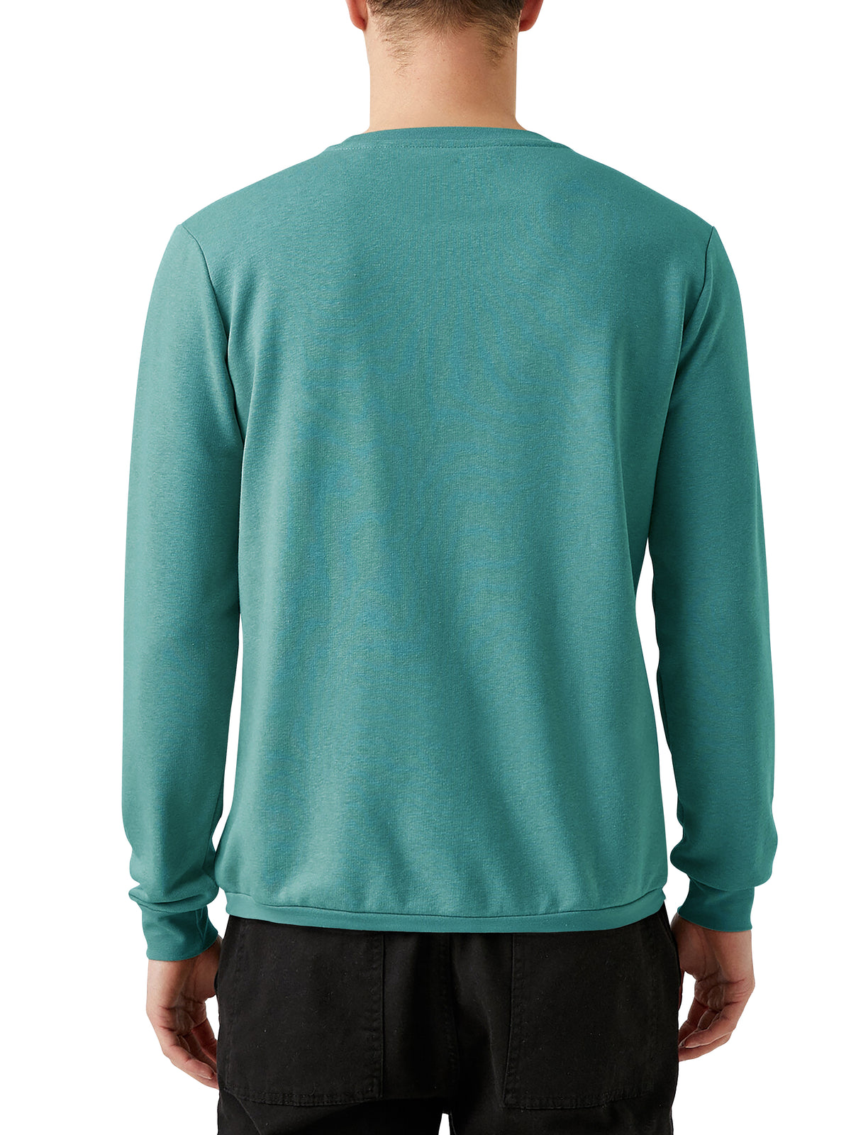 Men’s Garment Dyed Organic Cotton Long Sleeve T Shirt in Sea Green - Hat and Beyond blank tee
