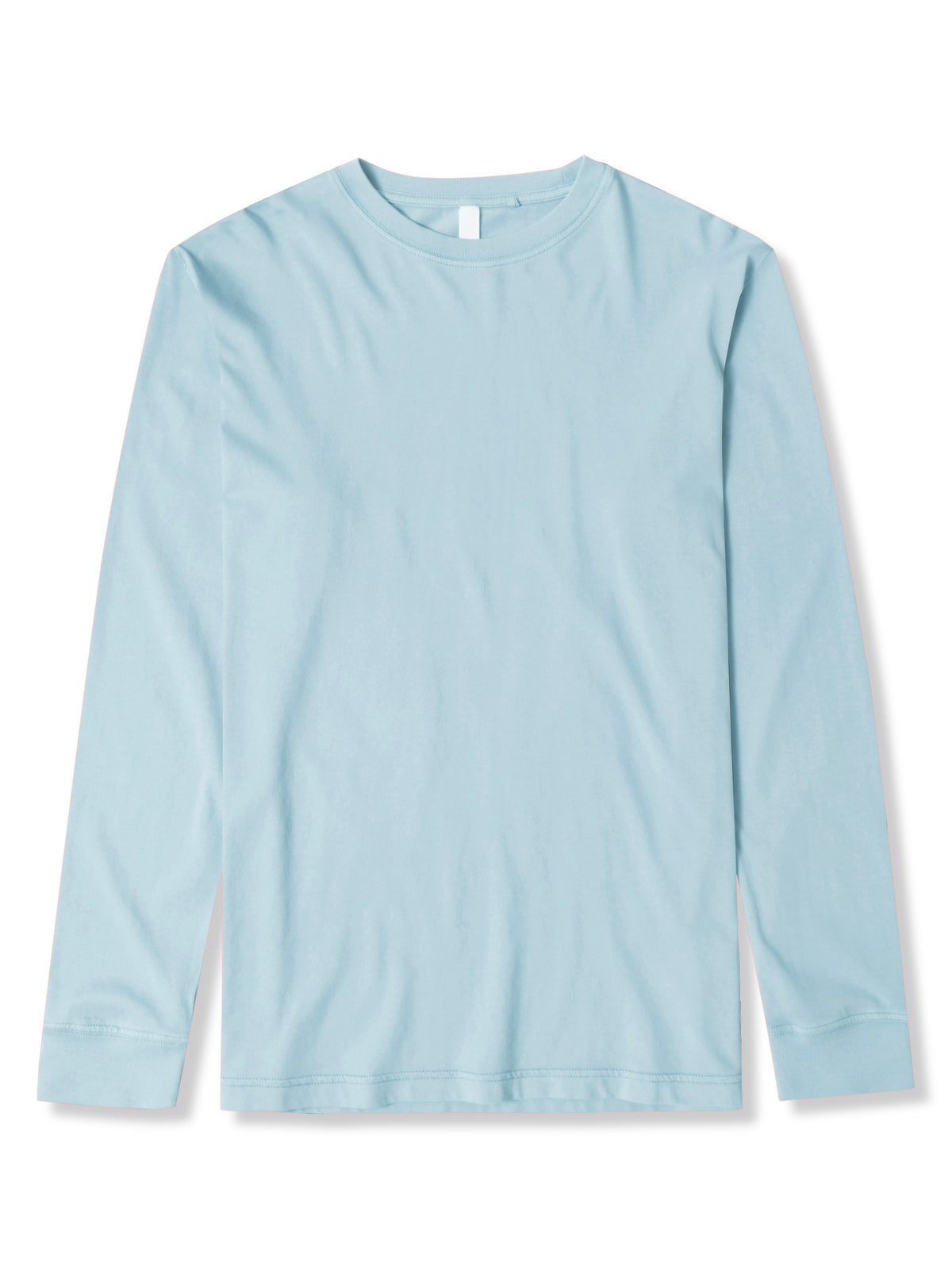 Men’s Garment Dyed Organic Cotton Long Sleeve T Shirt in Sky Blue - Hat and Beyond blank tee
