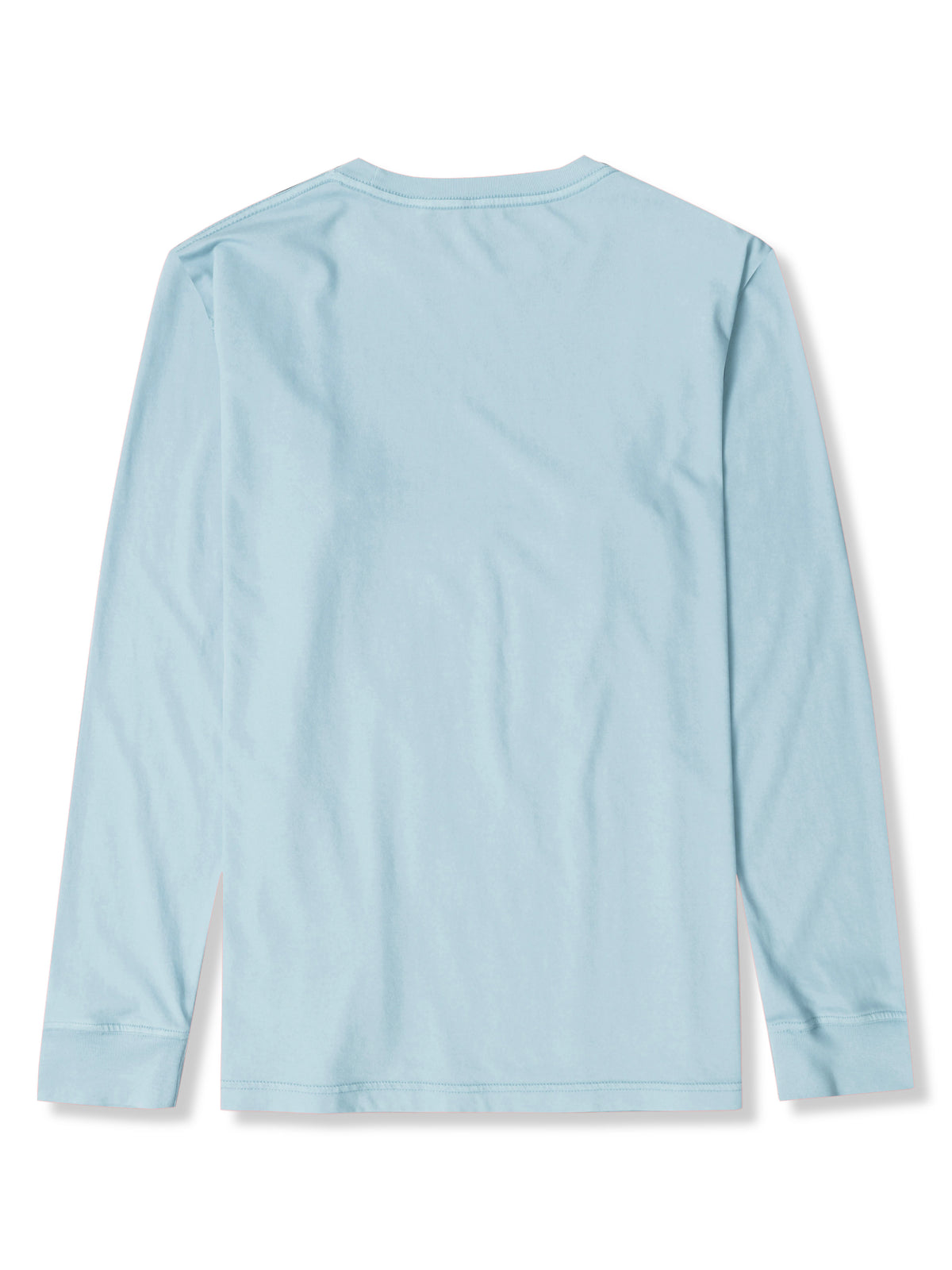 Men’s Garment Dyed Organic Cotton Long Sleeve T Shirt in Sky Blue - Hat and Beyond blank tee