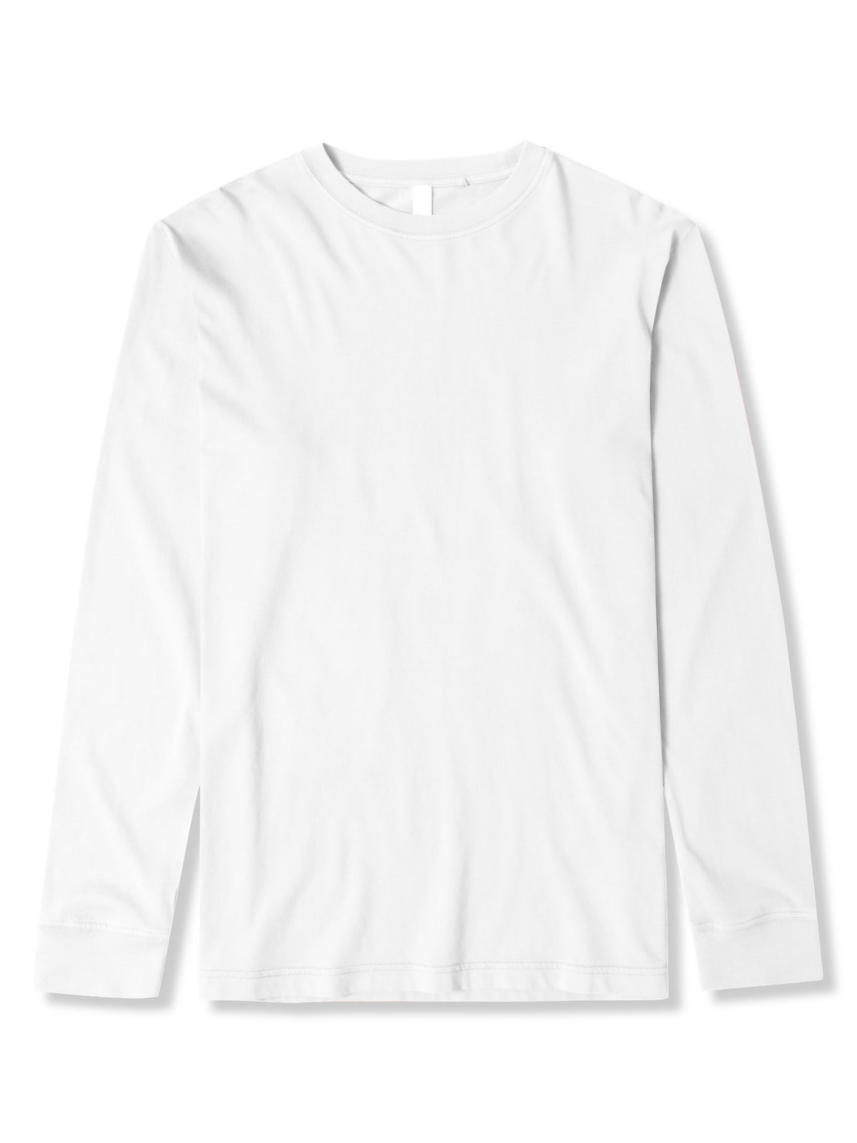 Men’s Garment Dyed Organic Cotton Long Sleeve T Shirt in White - Hat and Beyond blank tee