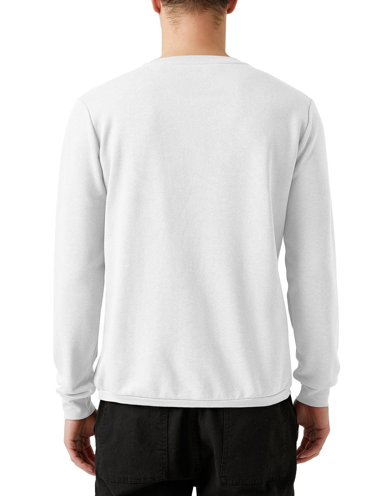 Men’s Garment Dyed Organic Cotton Long Sleeve T Shirt in White - Hat and Beyond blank tee