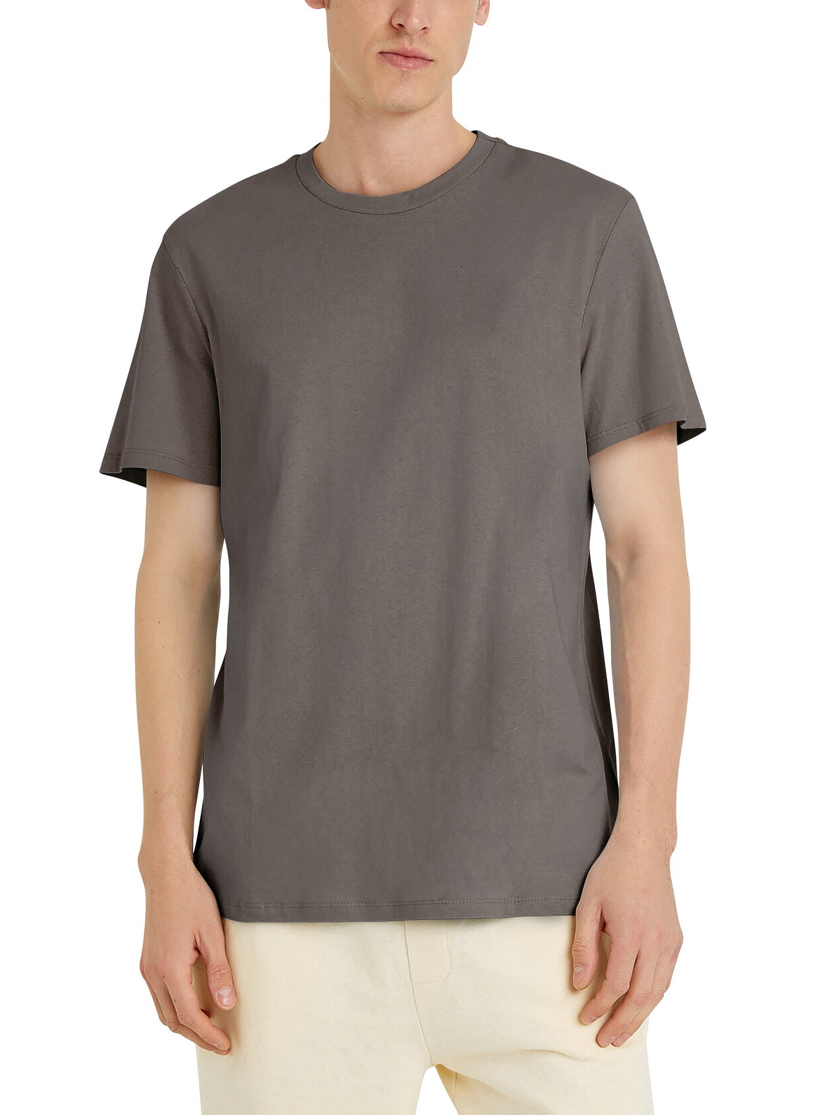 Men’s Organic Premium Cotton Garment Dye Short Sleeve T Shirt in Cinder - Hat and Beyond blank tee