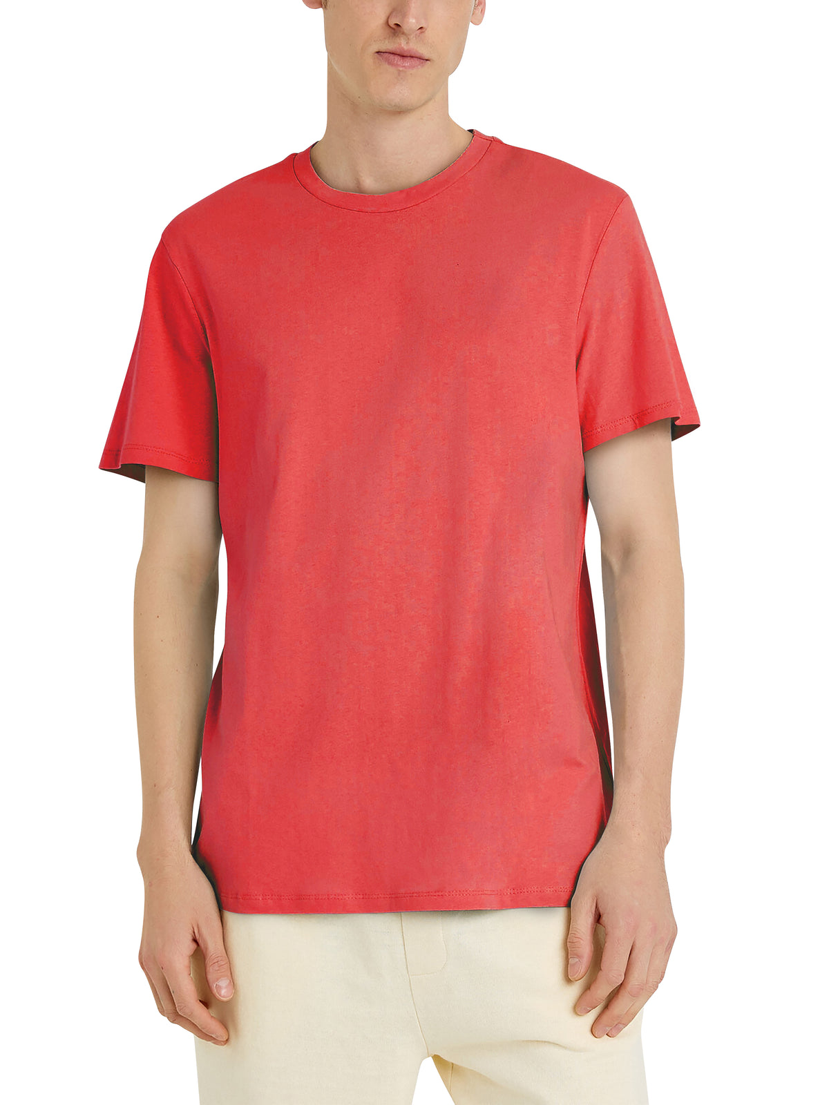 Men’s Organic Premium Cotton Garment Dye Short Sleeve T Shirt in Flamingo - Hat and Beyond blank tee