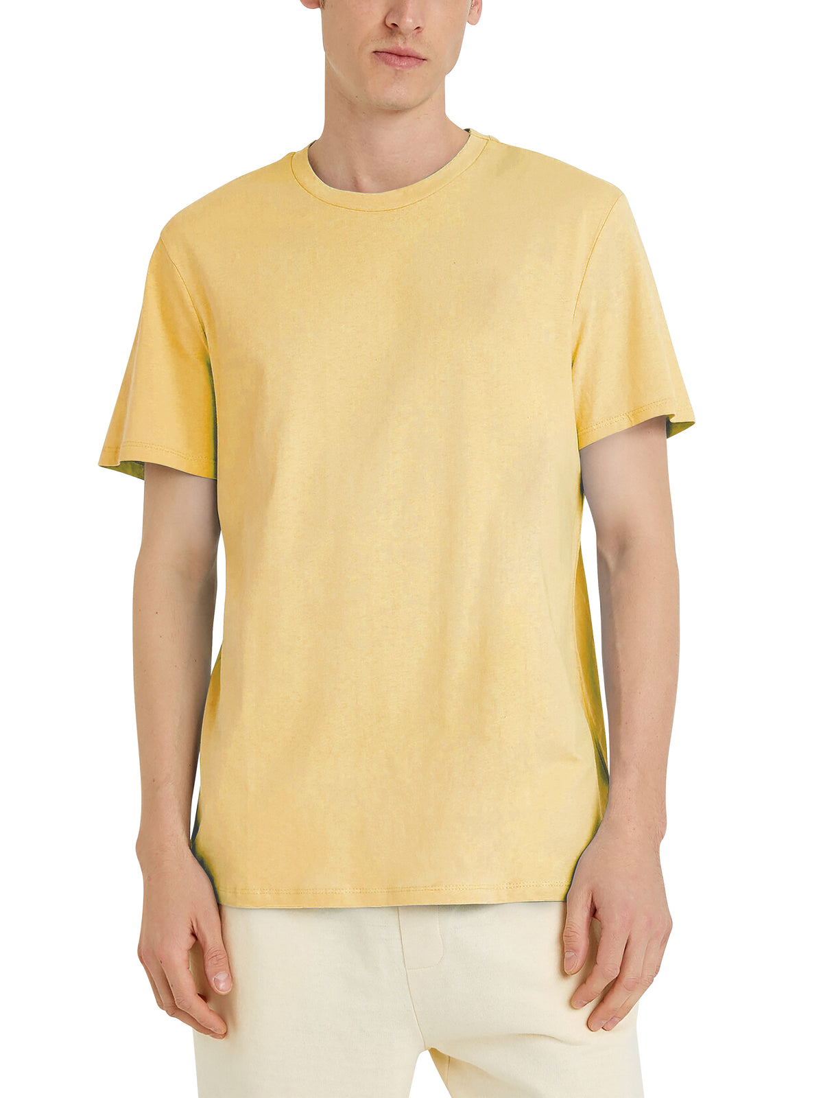Men’s Organic Premium Cotton Garment Dye Short Sleeve T Shirt in Lemonade - Hat and Beyond blank tee