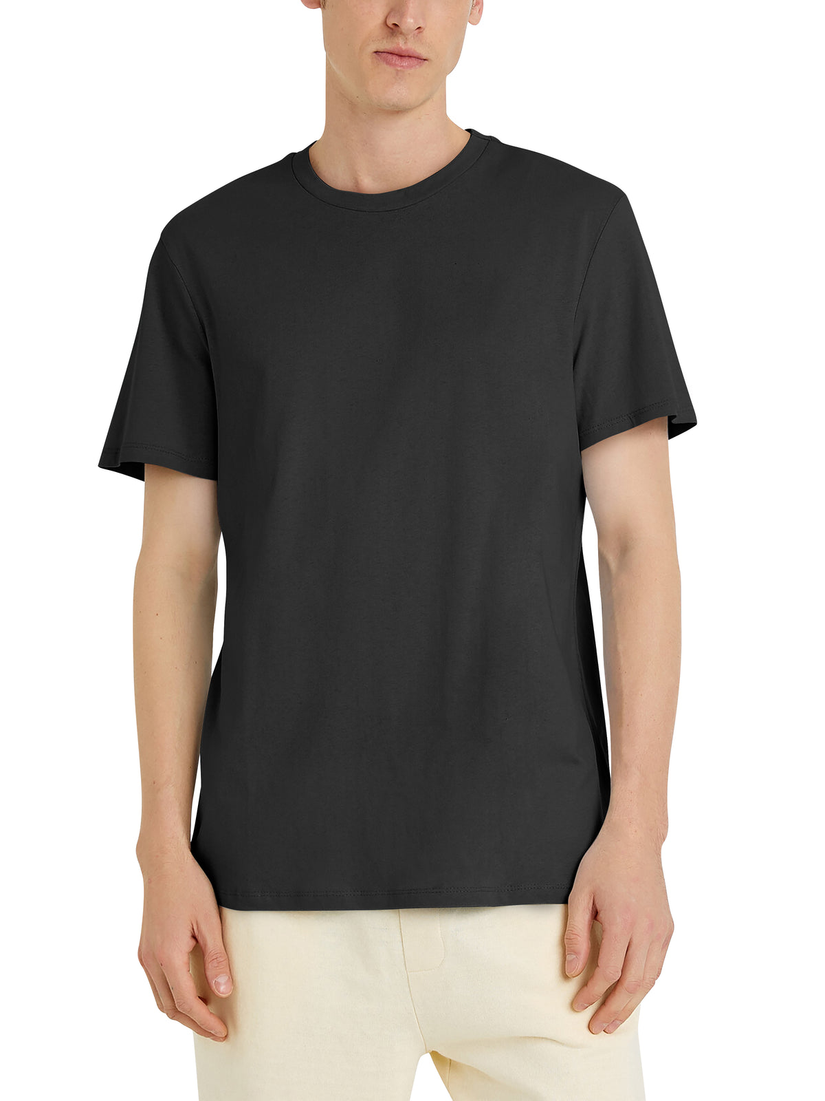 Men’s Organic Premium Cotton Garment Dye Short Sleeve T Shirt in Pirate Black - Hat and Beyond blank tee