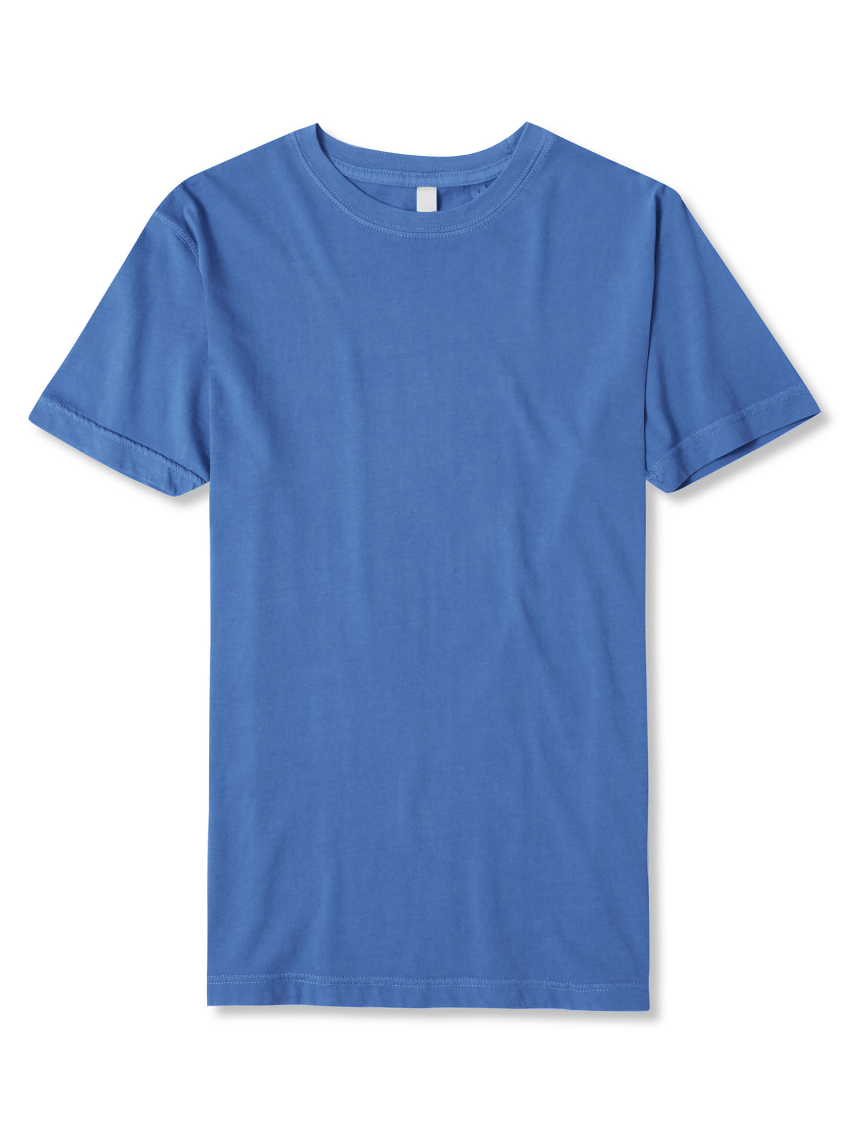 Men’s Organic Premium Cotton Garment Dye Short Sleeve T Shirt in Regatta Blue - Hat and Beyond blank tee
