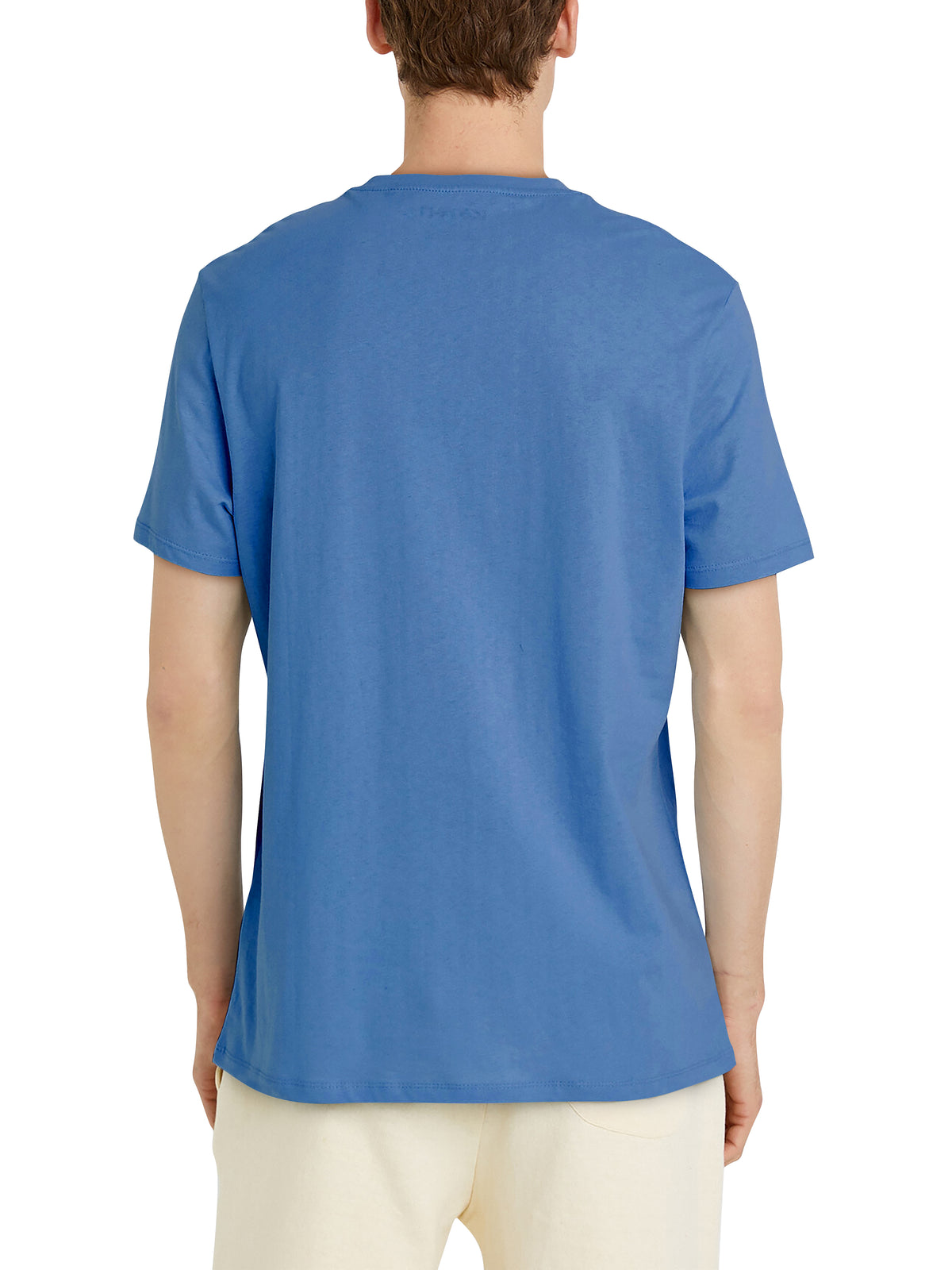 Men’s Organic Premium Cotton Garment Dye Short Sleeve T Shirt in Regatta Blue - Hat and Beyond blank tee
