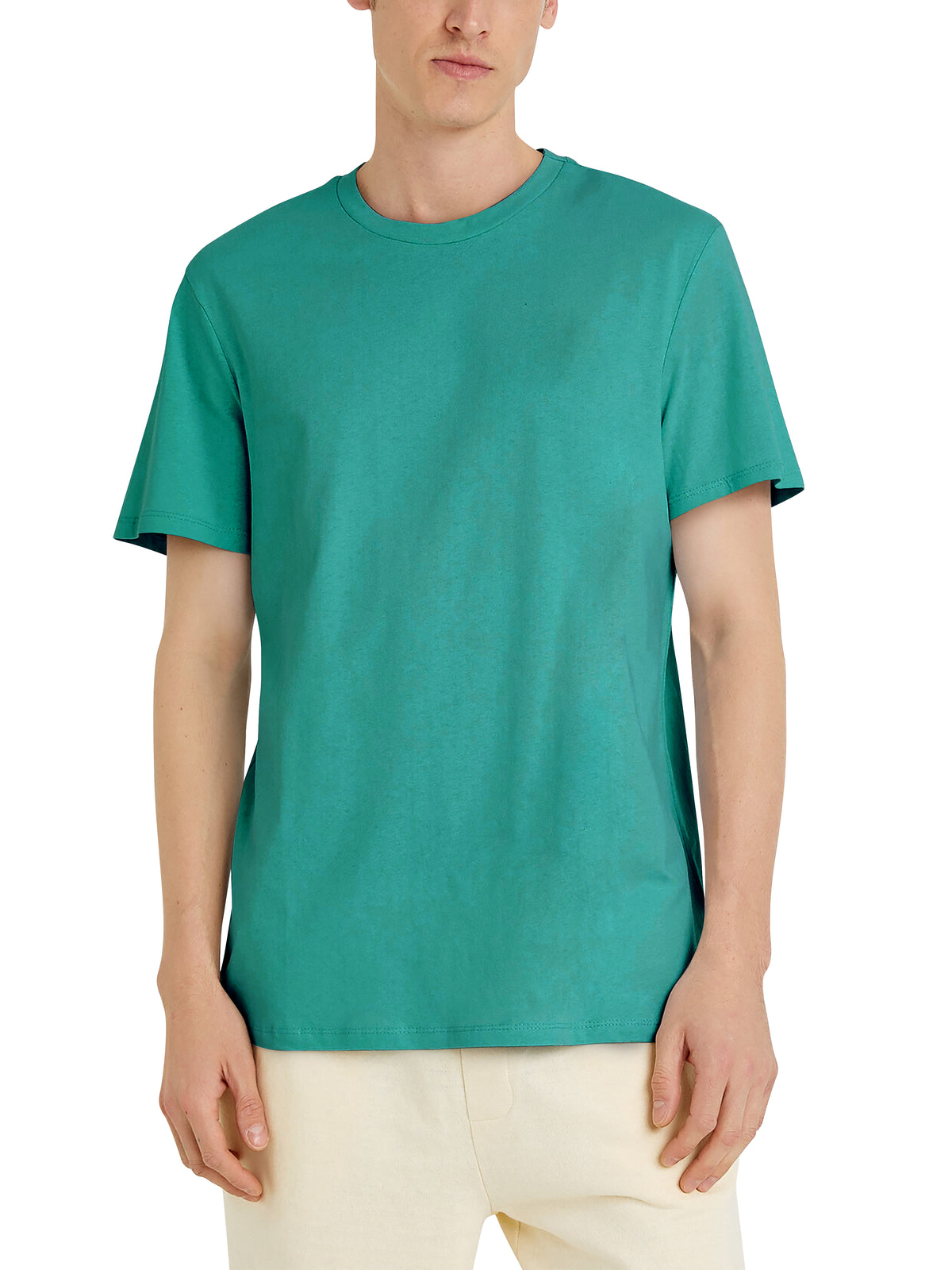 Men’s Organic Premium Cotton Garment Dye Short Sleeve T Shirt in Sea Green - Hat and Beyond blank tee