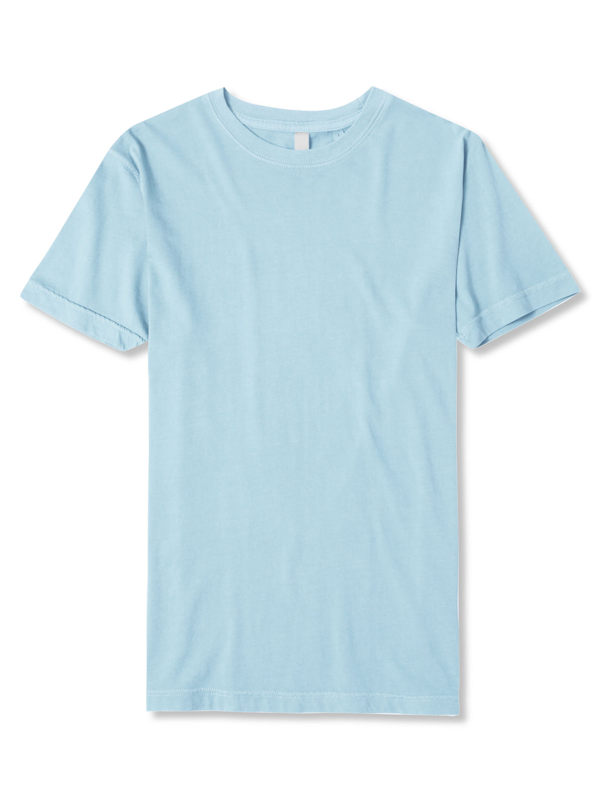 Men’s Organic Premium Cotton Garment Dye Short Sleeve T Shirt in Sky Blue - Hat and Beyond blank tee