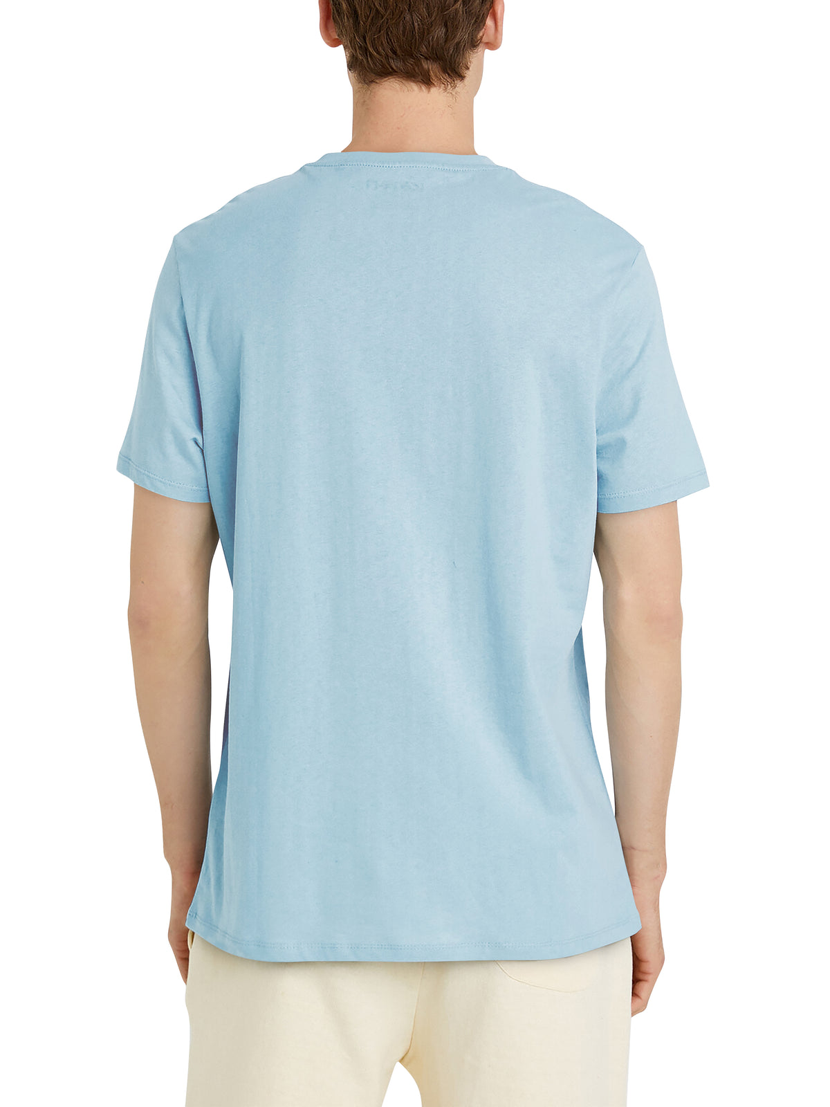 Men’s Organic Premium Cotton Garment Dye Short Sleeve T Shirt in Sky Blue - Hat and Beyond blank tee