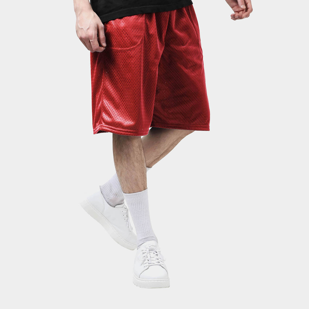 Men’s Athletic Mesh Shorts in champion mesh shorts_mesh biker shorts_mesh shorts mens_mesh basketball shorts_mesh bike shorts_mesh gym shorts_mesh gym shorts_Red - Hat and Beyond c