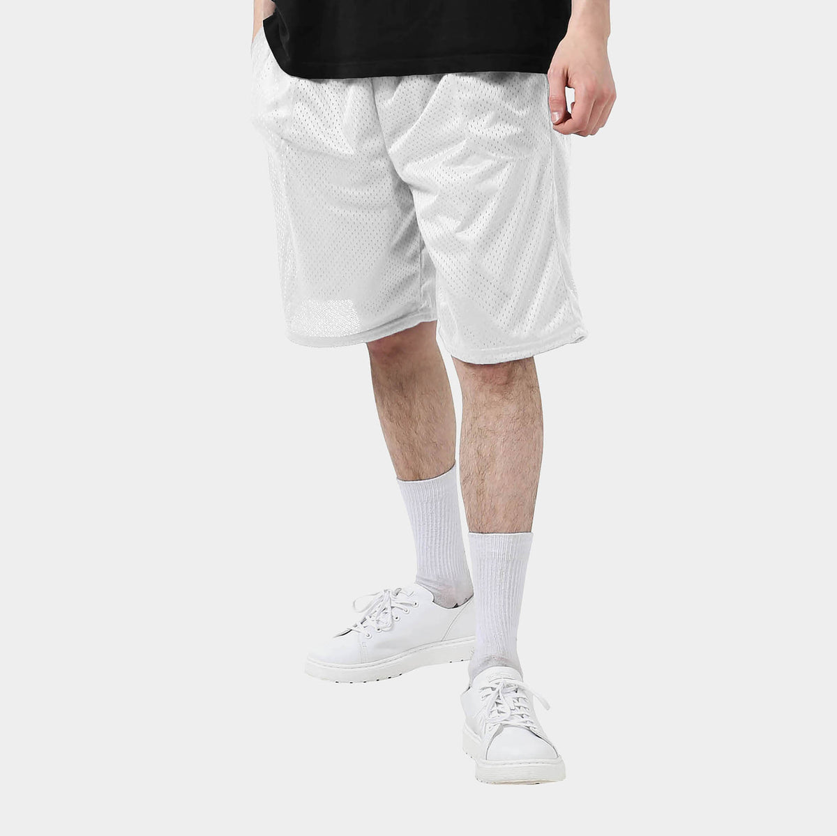 Men’s Athletic Mesh Shorts in champion mesh shorts_mesh biker shorts_mesh shorts mens_mesh basketball shorts_mesh bike shorts_mesh gym shorts_mesh gym shorts_White - Hat and Beyond