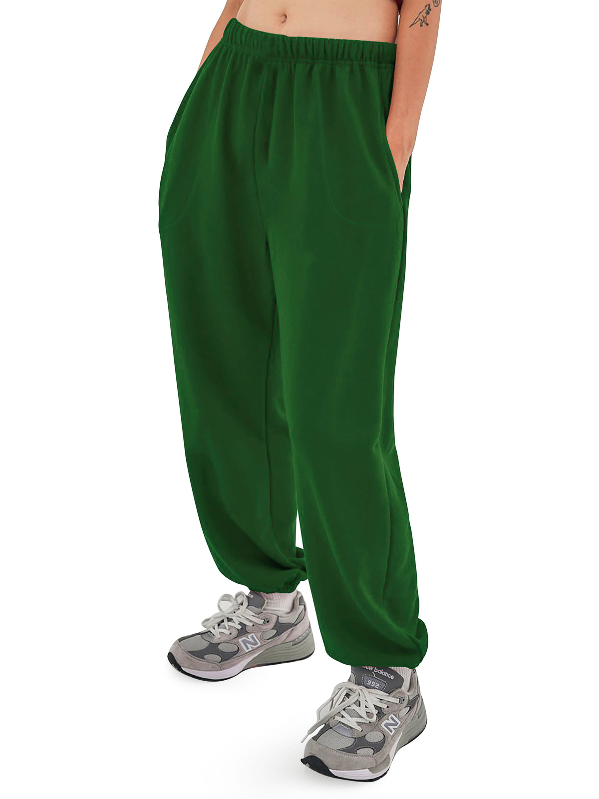 Women’s Women Oversized Fit Lounge Jogger Sweatpants with Pocket S-2XL in Green - Hat and Beyond fleece joggers