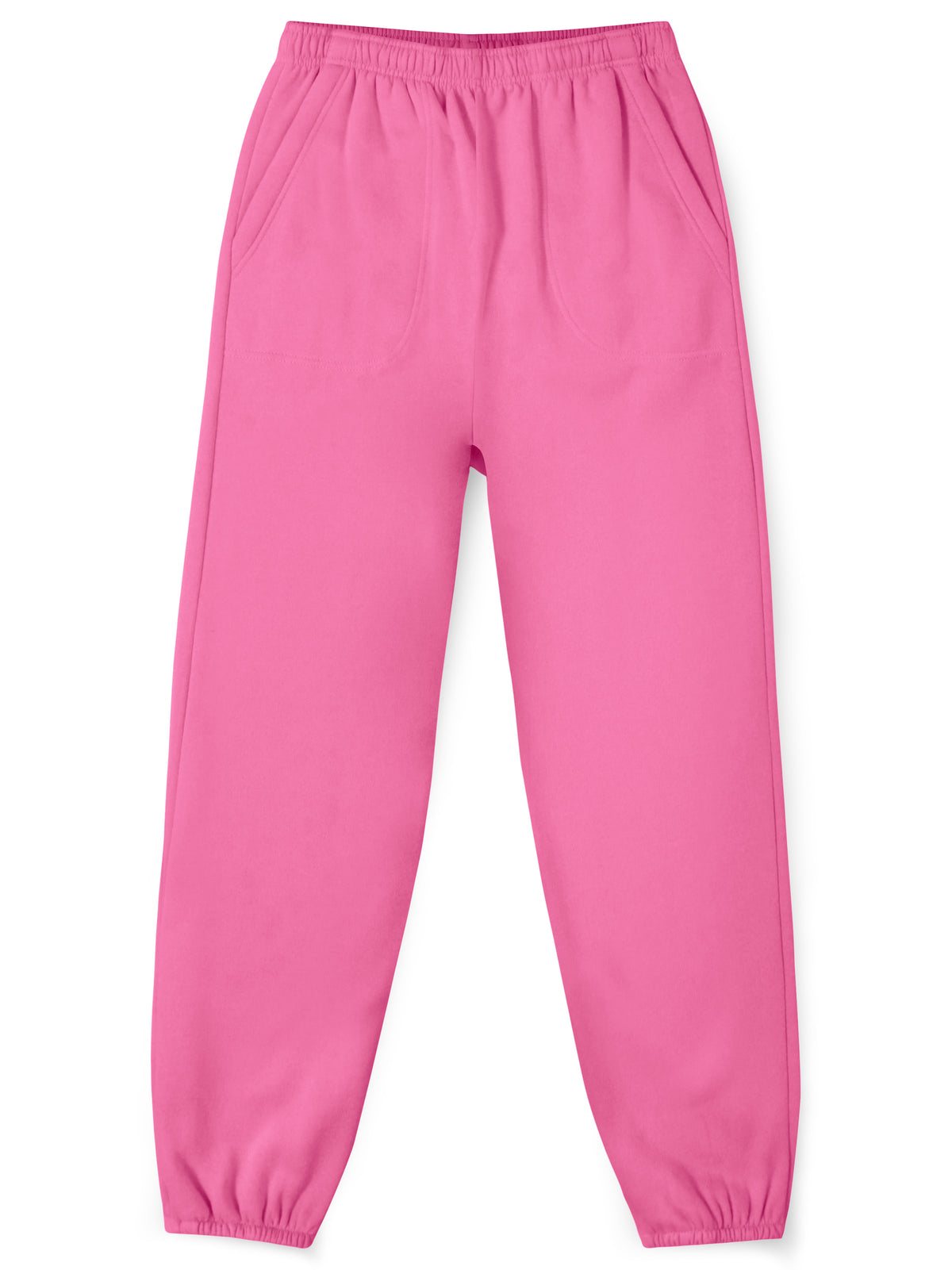 Women’s Women Oversized Fit Lounge Jogger Sweatpants with Pocket Plus Size 3XL-5XL in Hot Pink - Hat and Beyond fleece joggers