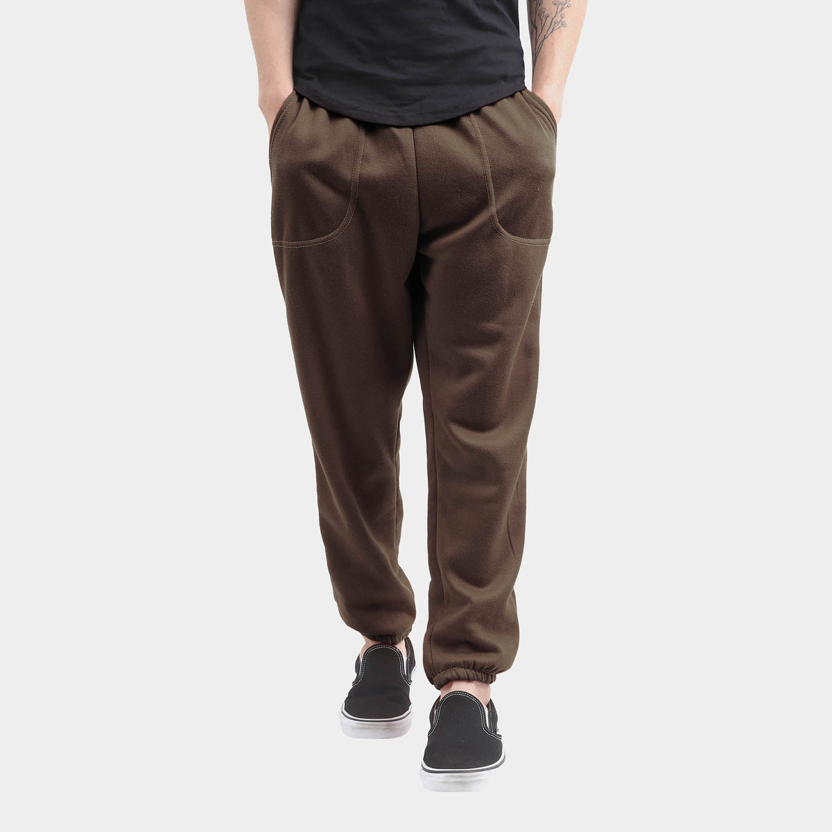 Men’s Lightweight Sweatpants Plus Size 3XL-5XL in Brown - Hat and Beyond fleece joggers