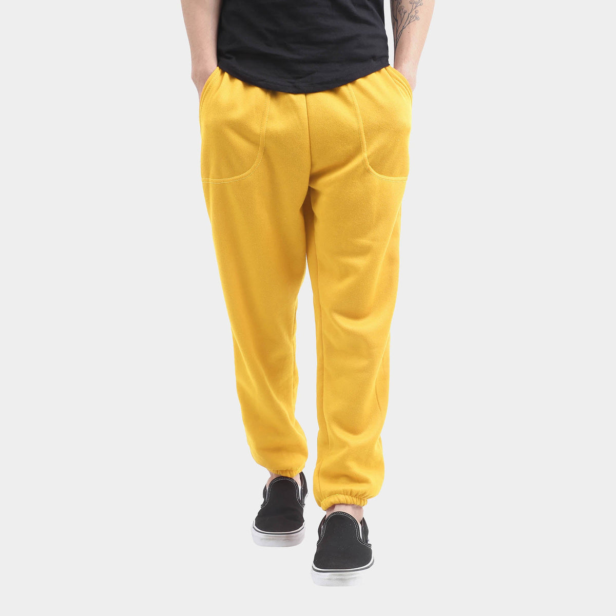 Men’s Lightweight Sweatpants Plus Size 3XL-5XL in Gold - Hat and Beyond fleece joggers
