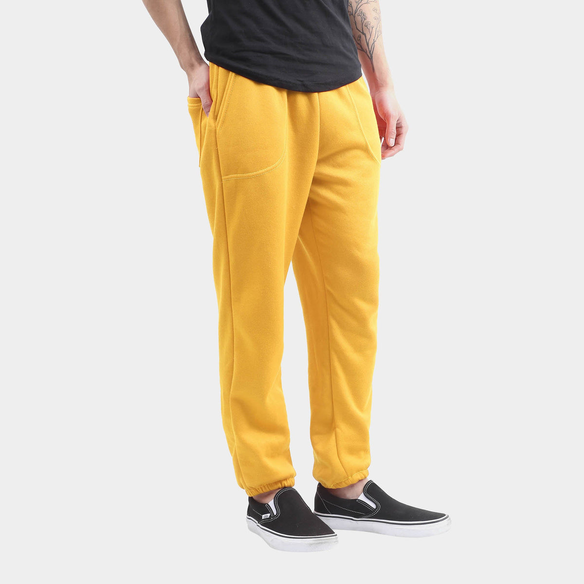 Men’s Lightweight Sweatpants Plus Size 3XL-5XL in Gold - Hat and Beyond fleece joggers