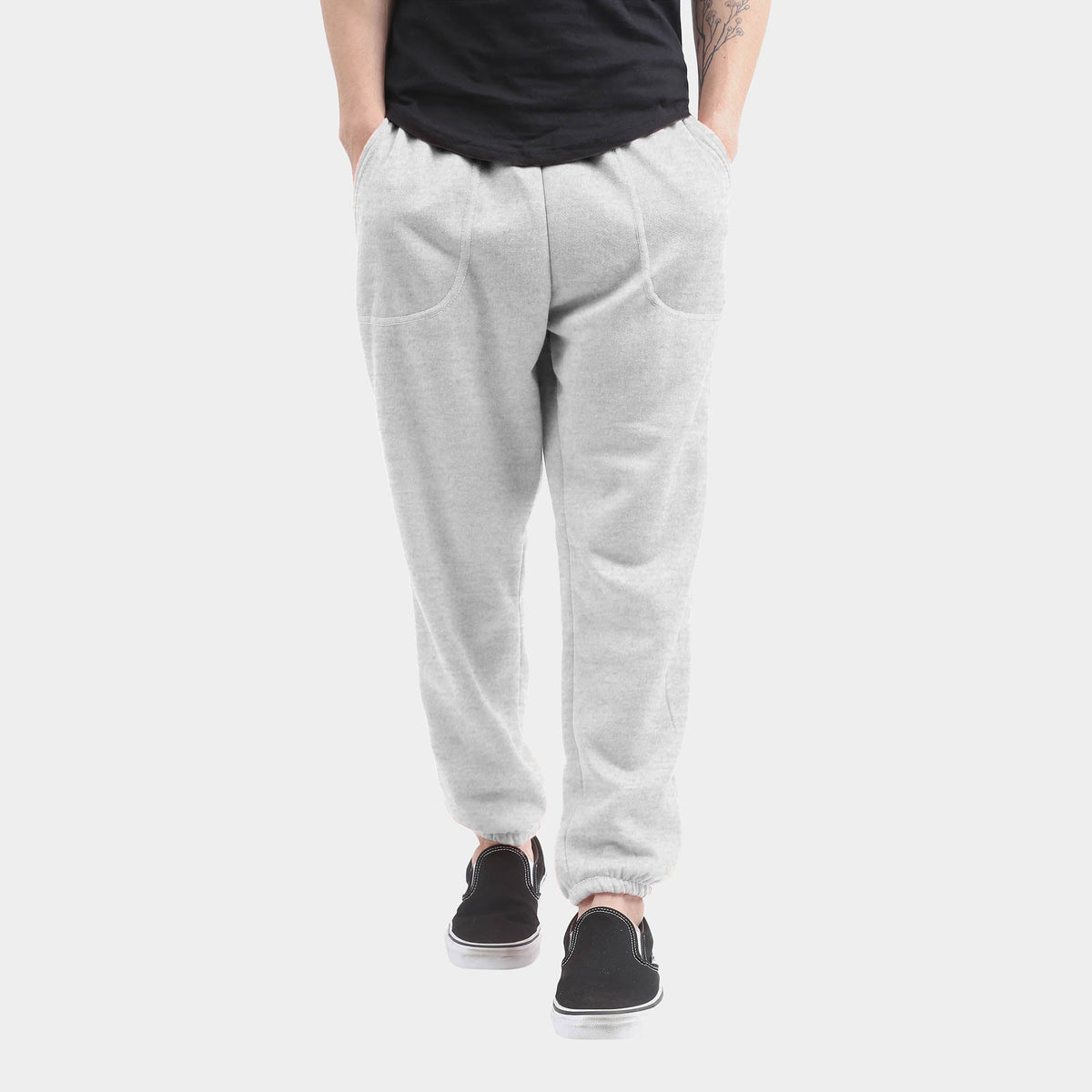 Men’s Lightweight Sweatpants Plus Size 3XL-5XL in Heather Gray - Hat and Beyond fleece joggers
