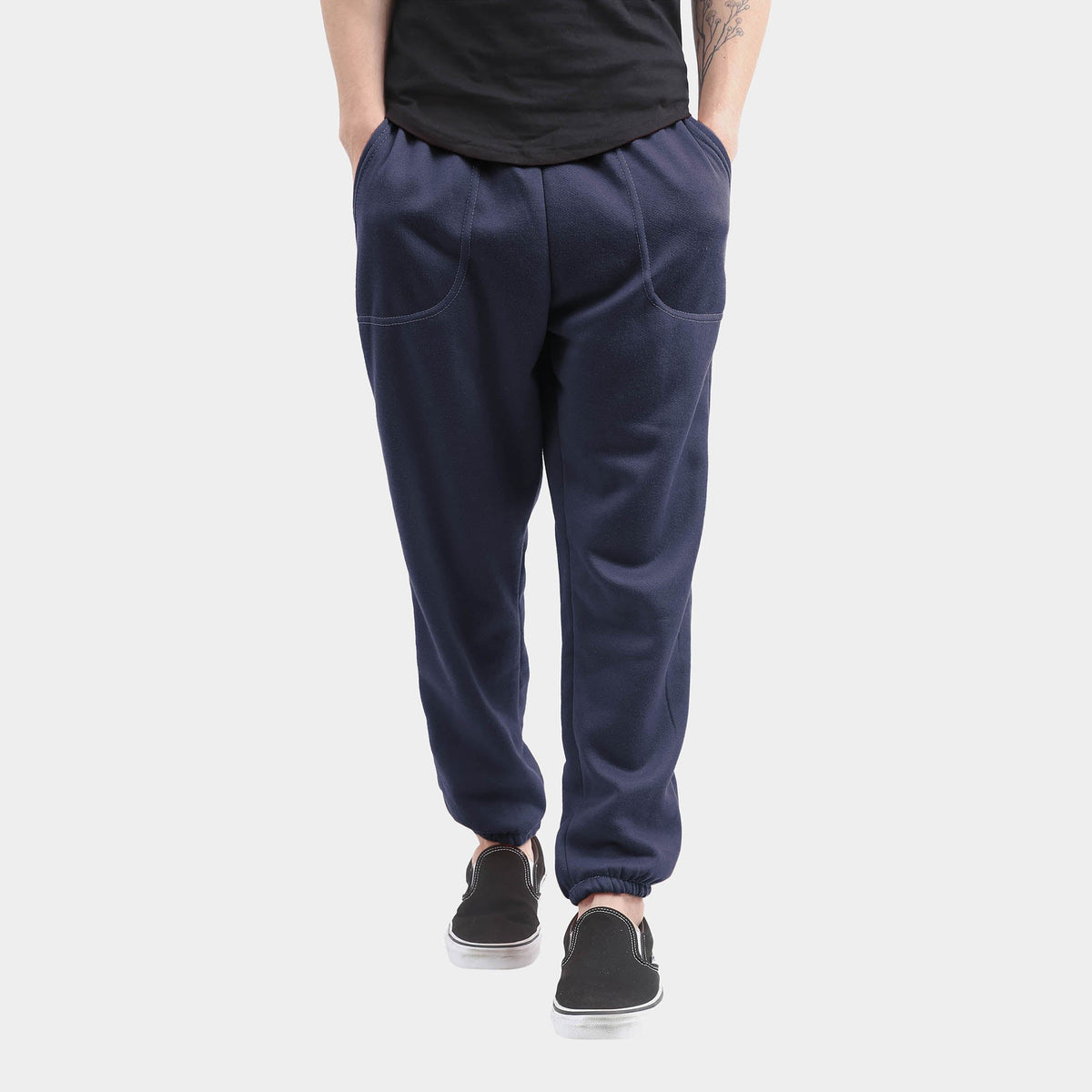 Men’s Lightweight Sweatpants Plus Size 3XL-5XL in Navy - Hat and Beyond fleece joggers