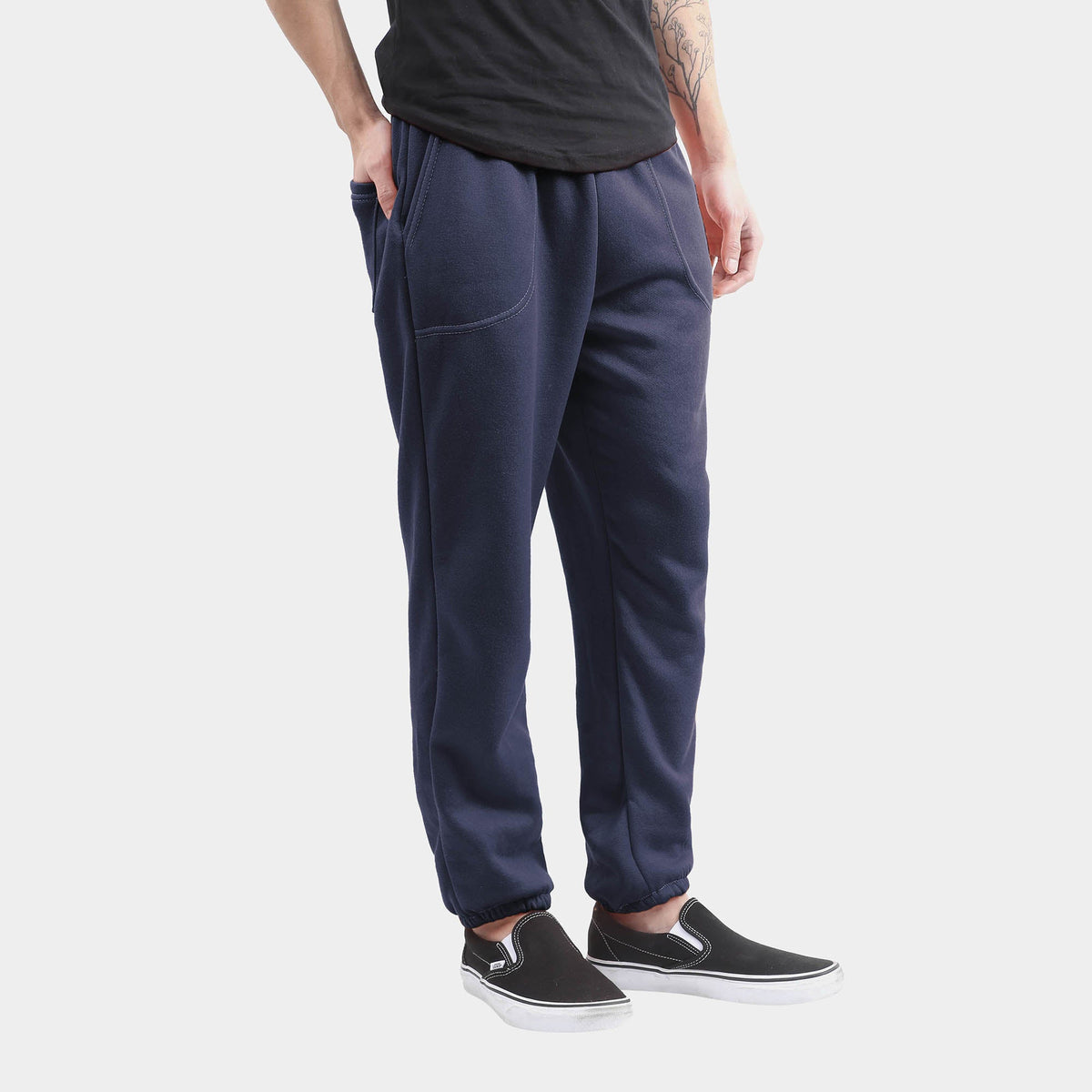 Men’s Lightweight Sweatpants Plus Size 3XL-5XL in Navy - Hat and Beyond fleece joggers