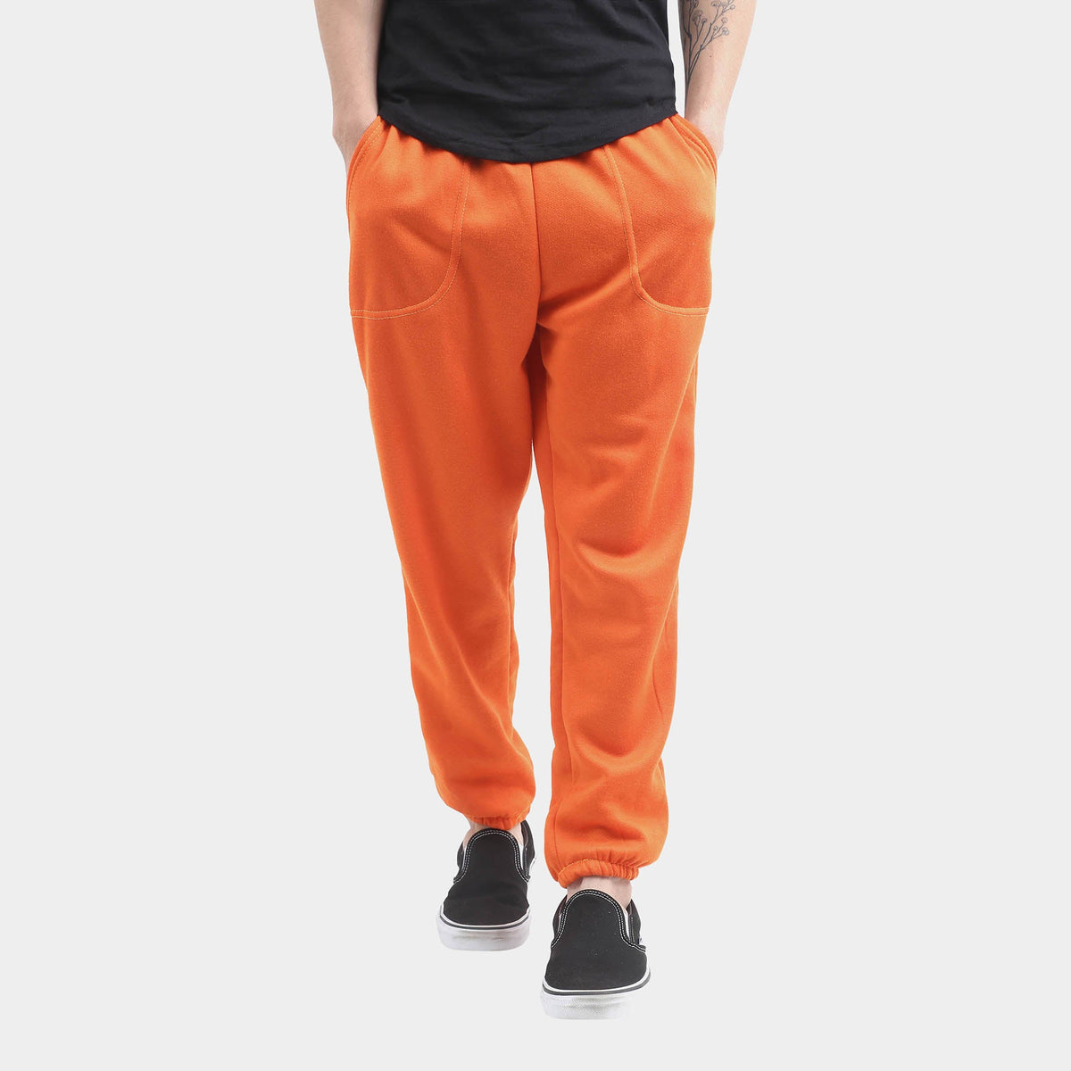 Men’s Lightweight Sweatpants Plus Size 3XL-5XL in Orange - Hat and Beyond fleece joggers
