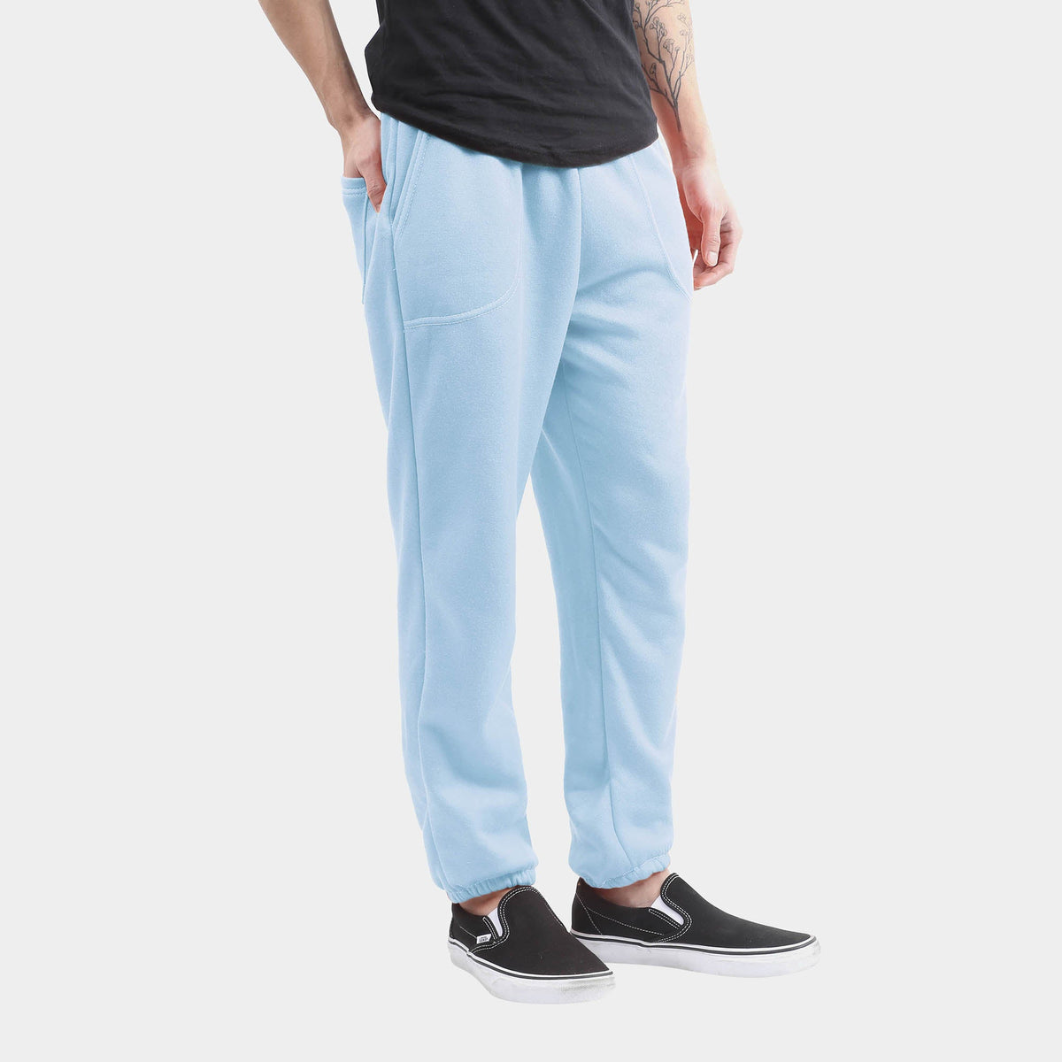Men’s Lightweight Sweatpants Plus Size 3XL-5XL in Sky Blue - Hat and Beyond fleece joggers