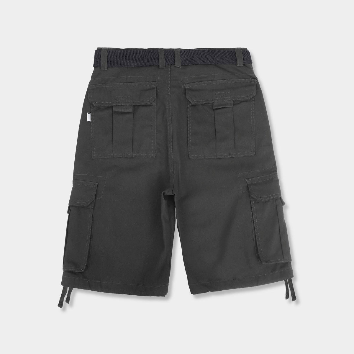 Men’s Premium Loose Fit Twill Cargo Shorts with Belt in Dark Gray - Hat and Beyond casual shorts