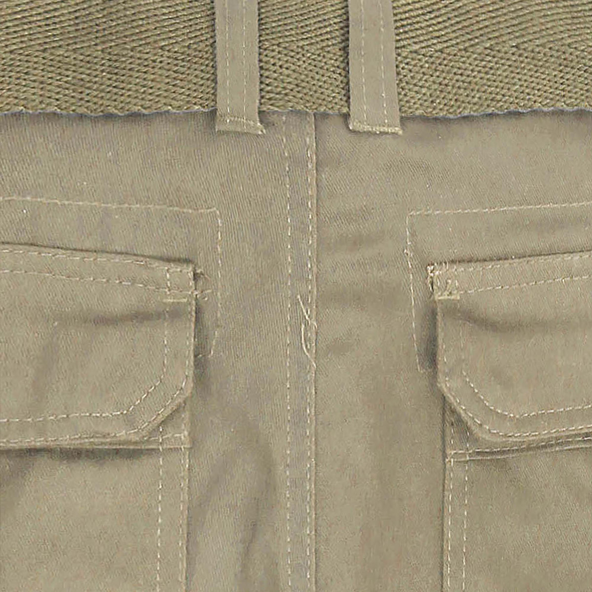 Men’s Premium Loose Fit Twill Cargo Shorts with Belt in Khaki - Hat and Beyond casual shorts