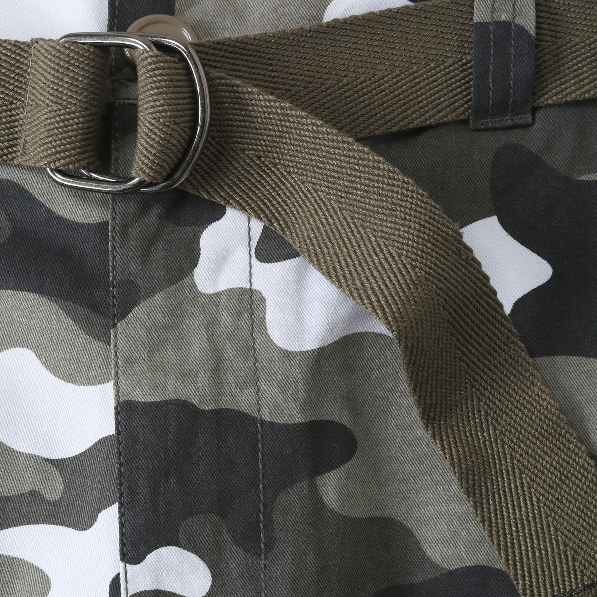 Men’s Premium Loose Fit Twill Cargo Shorts with Belt in Military Camo - Hat and Beyond casual shorts