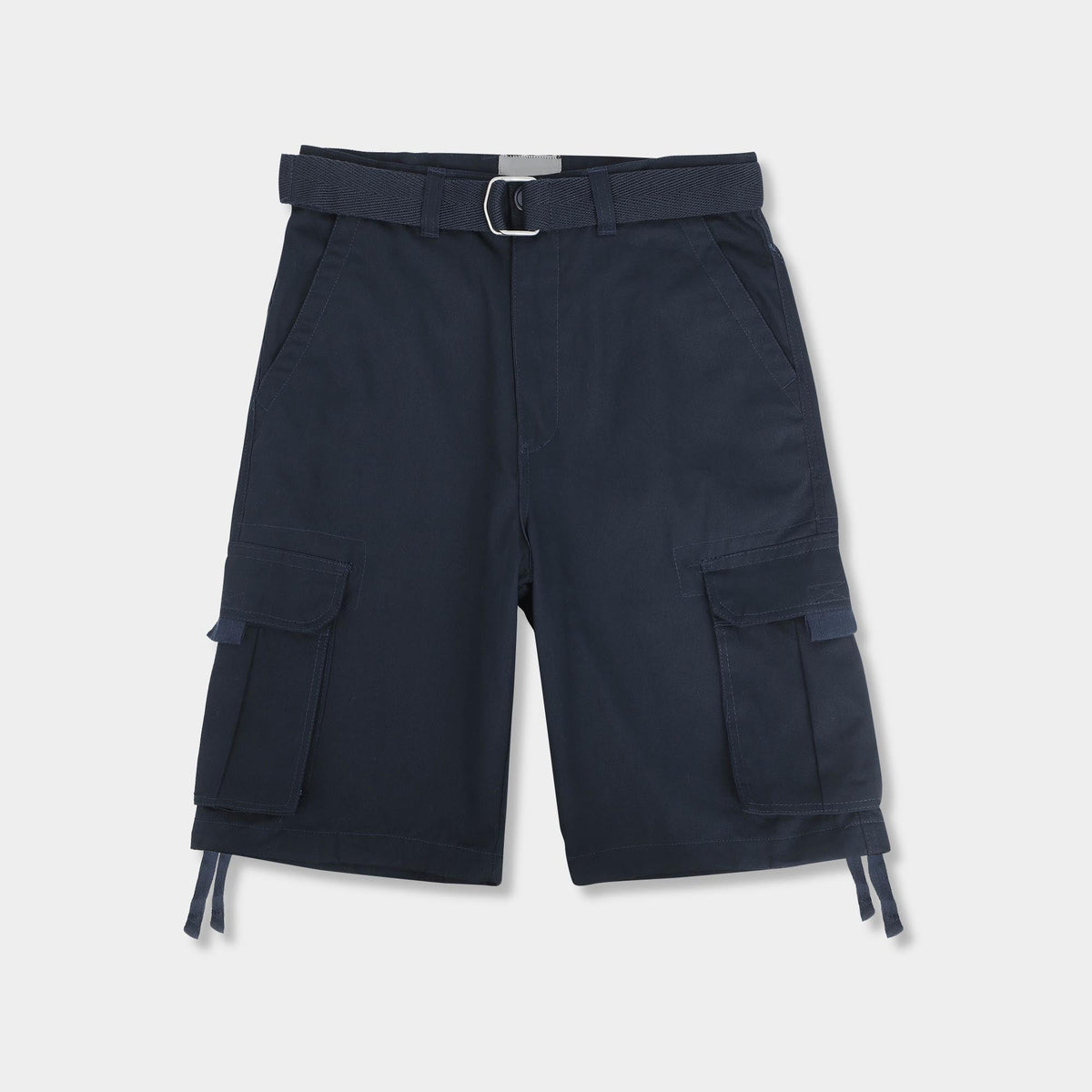 Men’s Premium Loose Fit Twill Cargo Shorts with Belt in Navy - Hat and Beyond casual shorts