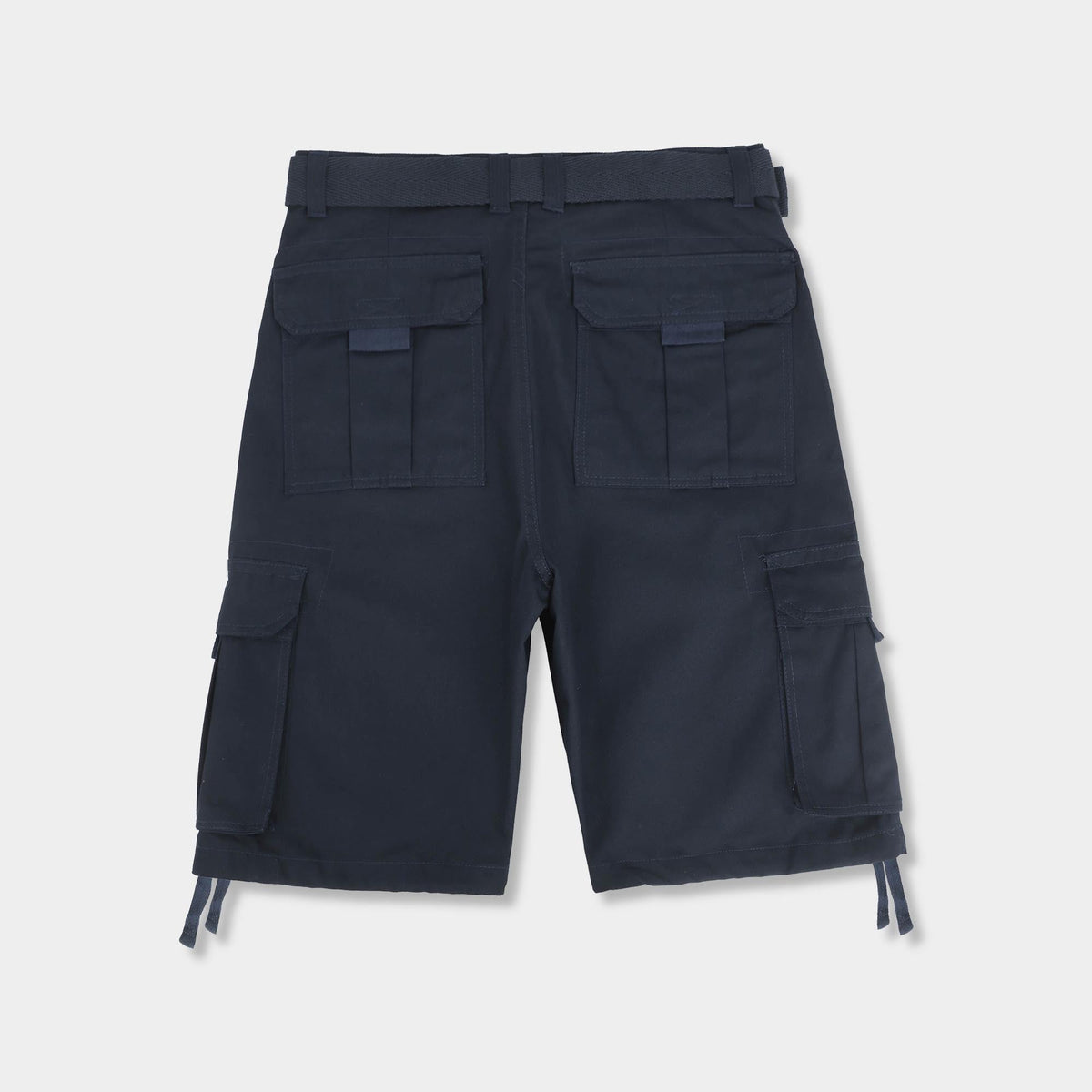 Men’s Premium Loose Fit Twill Cargo Shorts with Belt in Navy - Hat and Beyond casual shorts