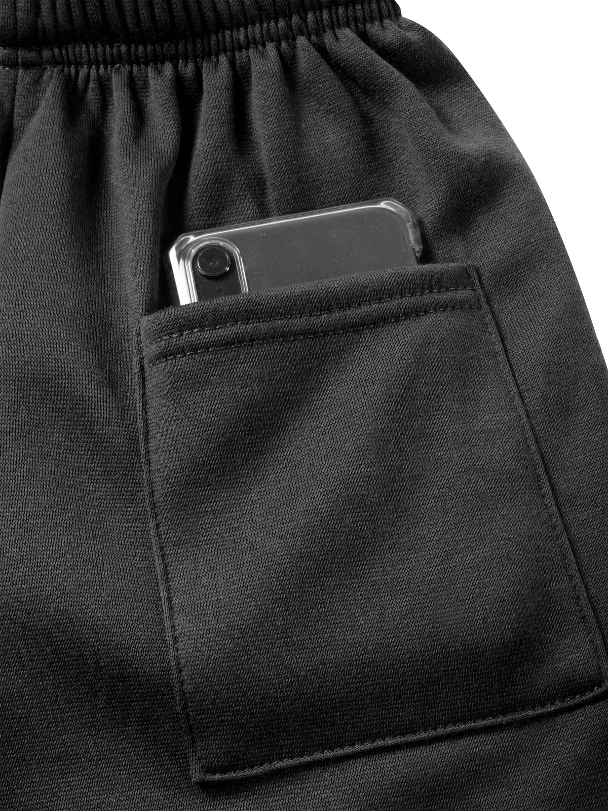 Men’s Brushed Elastic Lightweight Sweat Shorts with Pockets S-2XL in Black - Hat and Beyond casual shorts